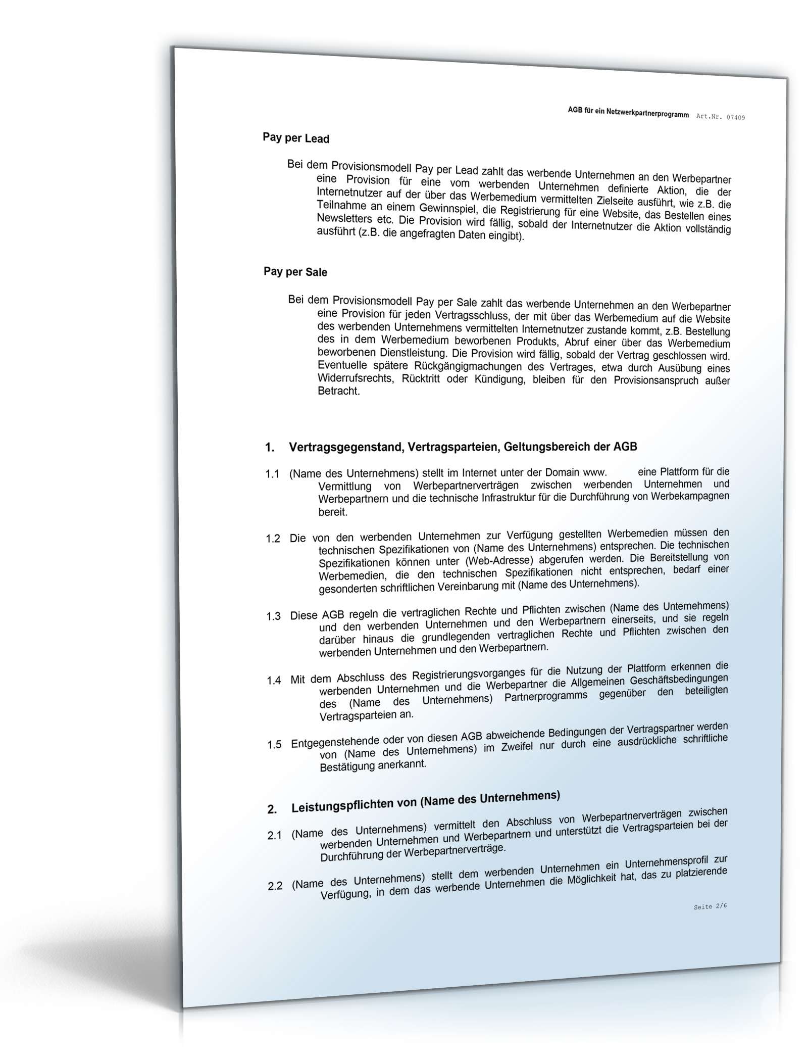 AGB Werbepartner-Netzwerk Word. Seite: 2