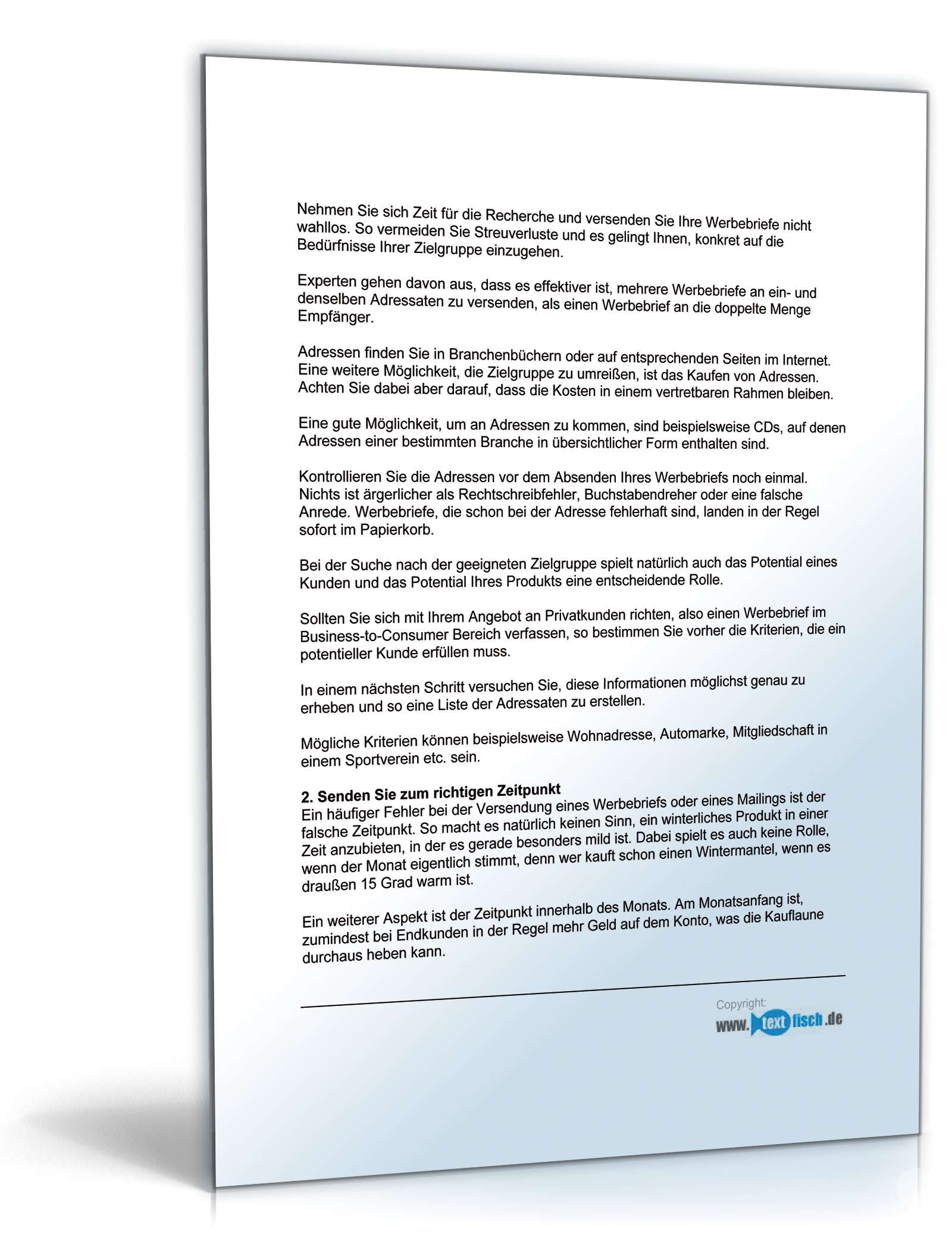 Werbebrief Designer/Grafiker PDF. Seite: 2