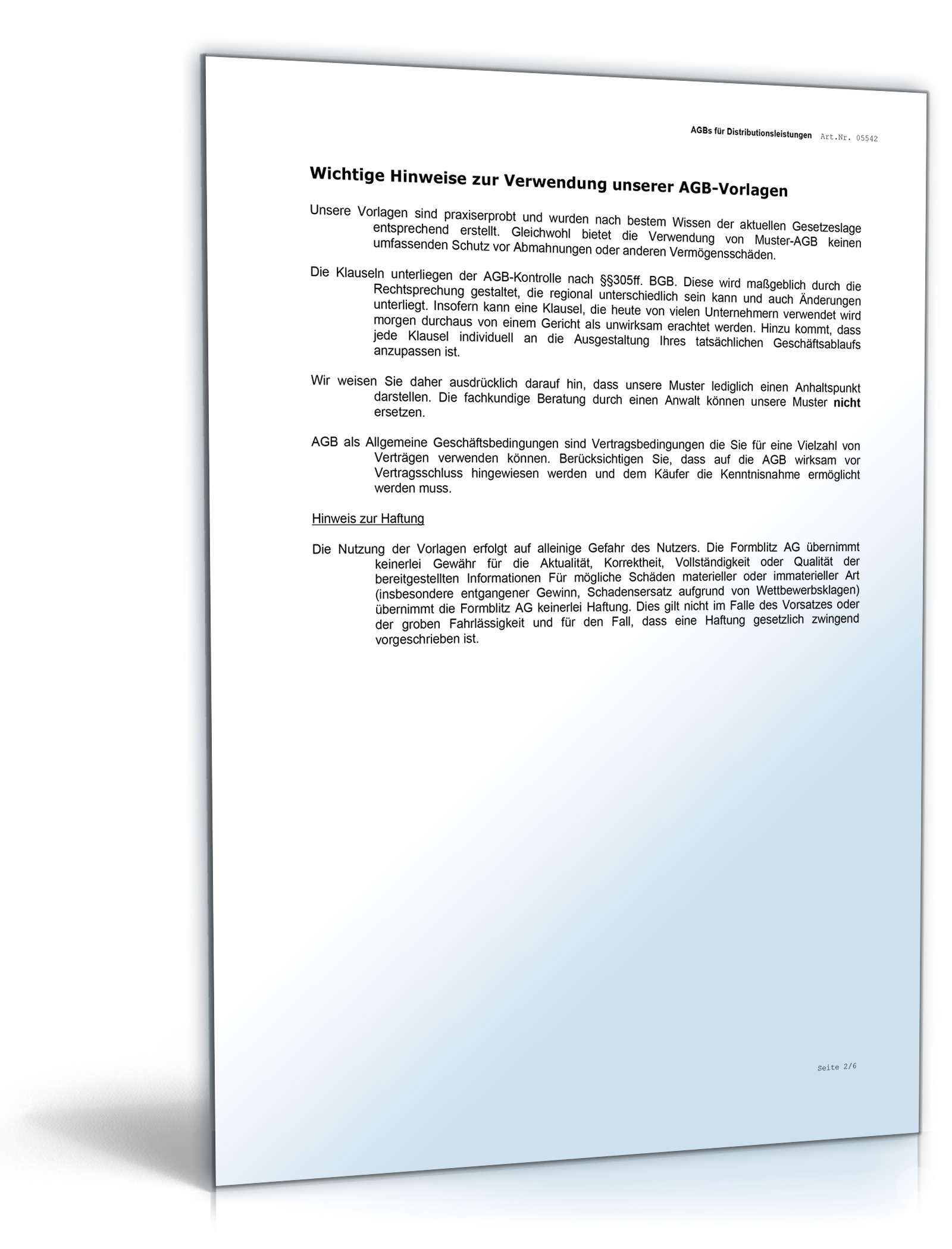 AGB Distributionsleistungen Word. Seite: 6