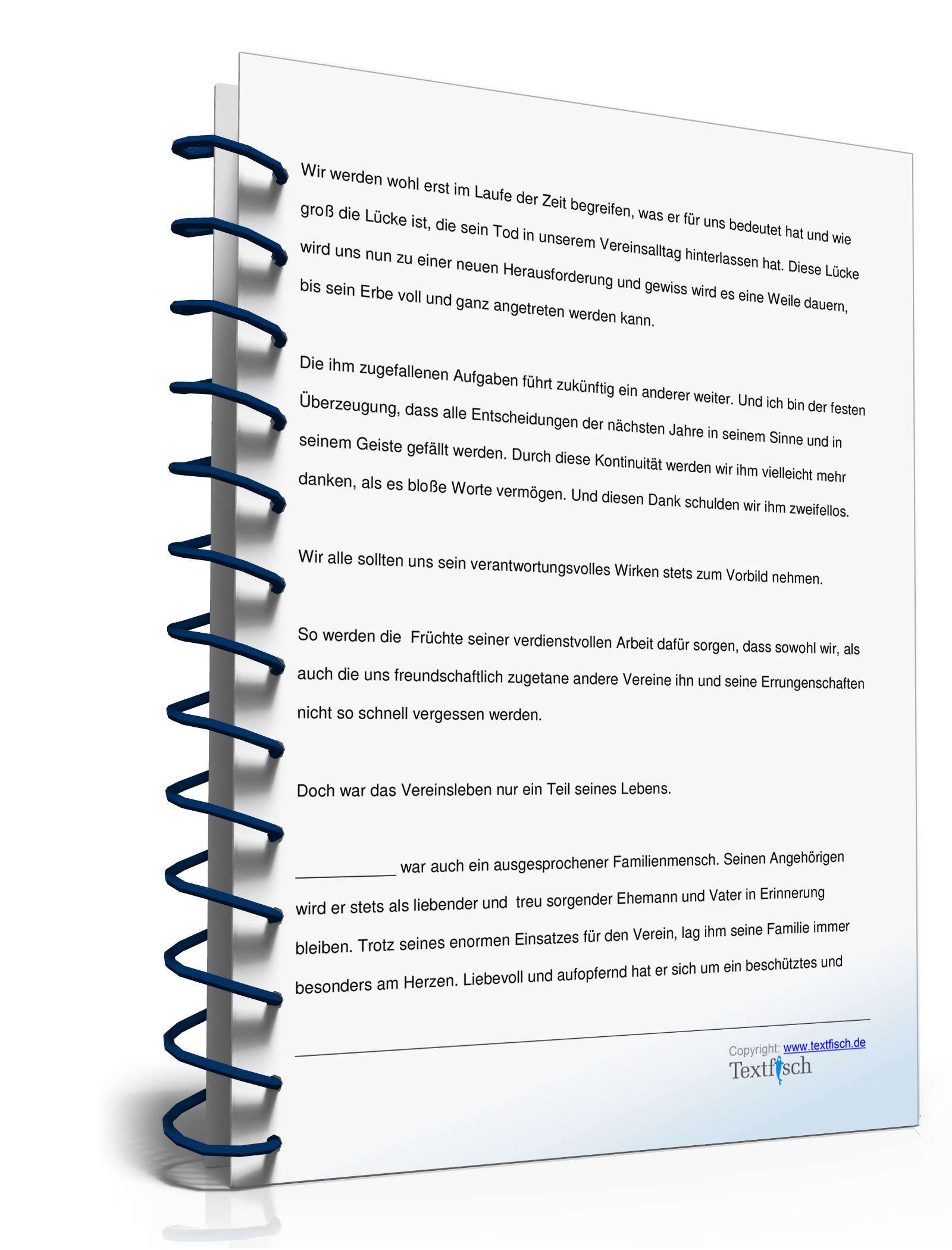 Gedenkrede für ein verstorbenes Vereinsmitglied PDF. Seite: 3