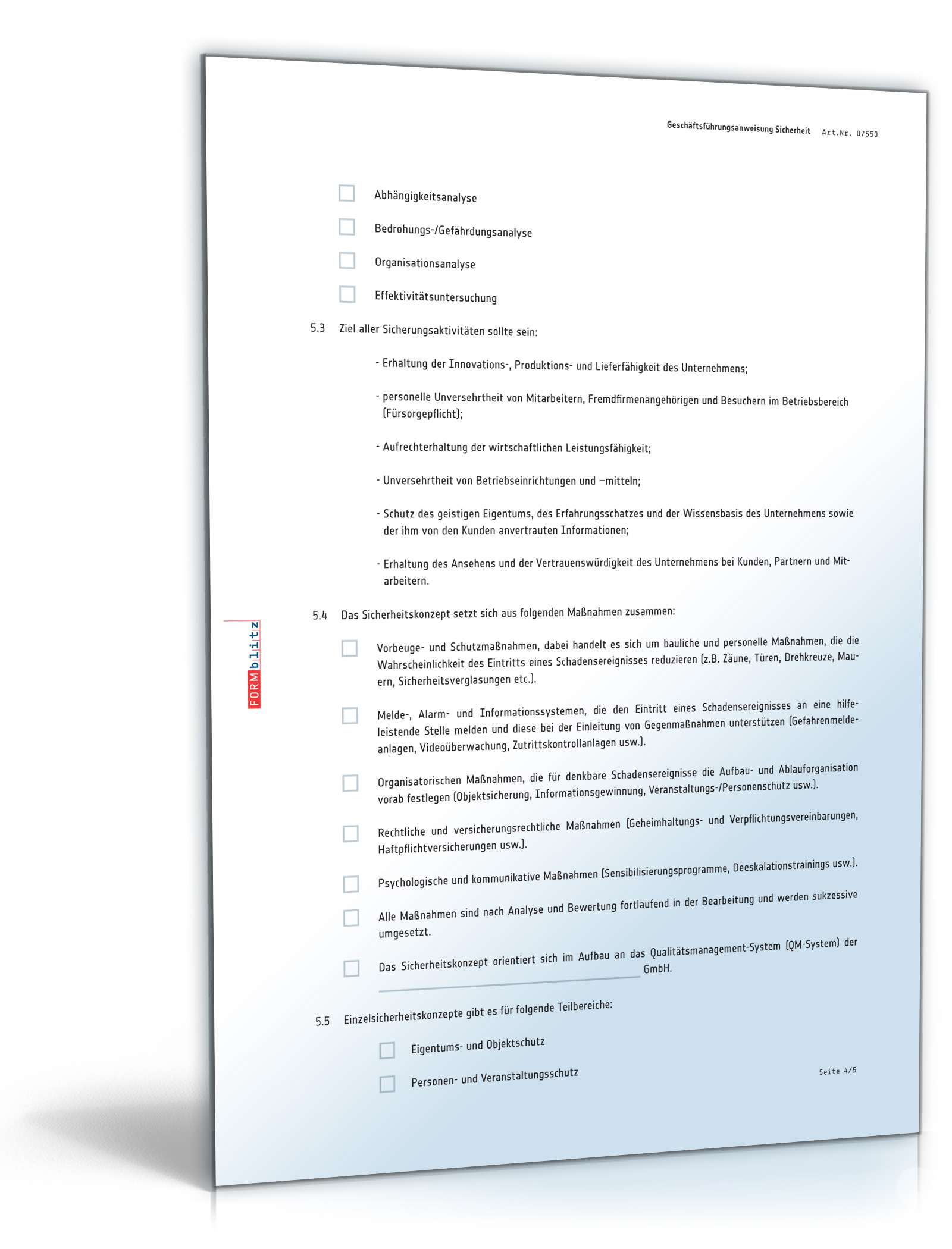 Geschäftsführungsanweisung Unternehmenssicherheit PDF. Seite: 4