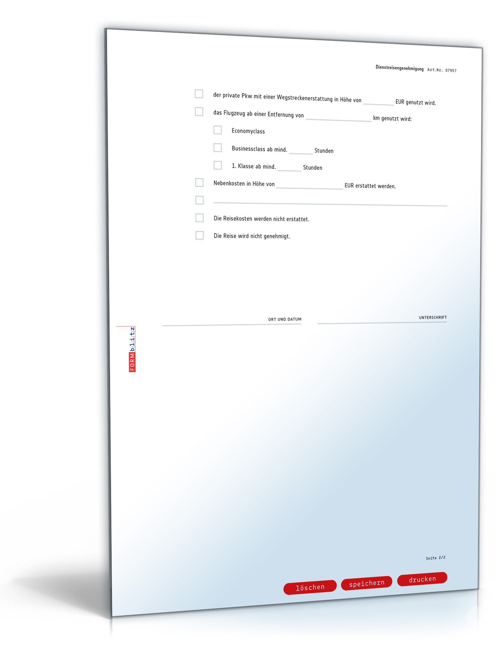 Dienstreisegenehmigung PDF. Seite: 2