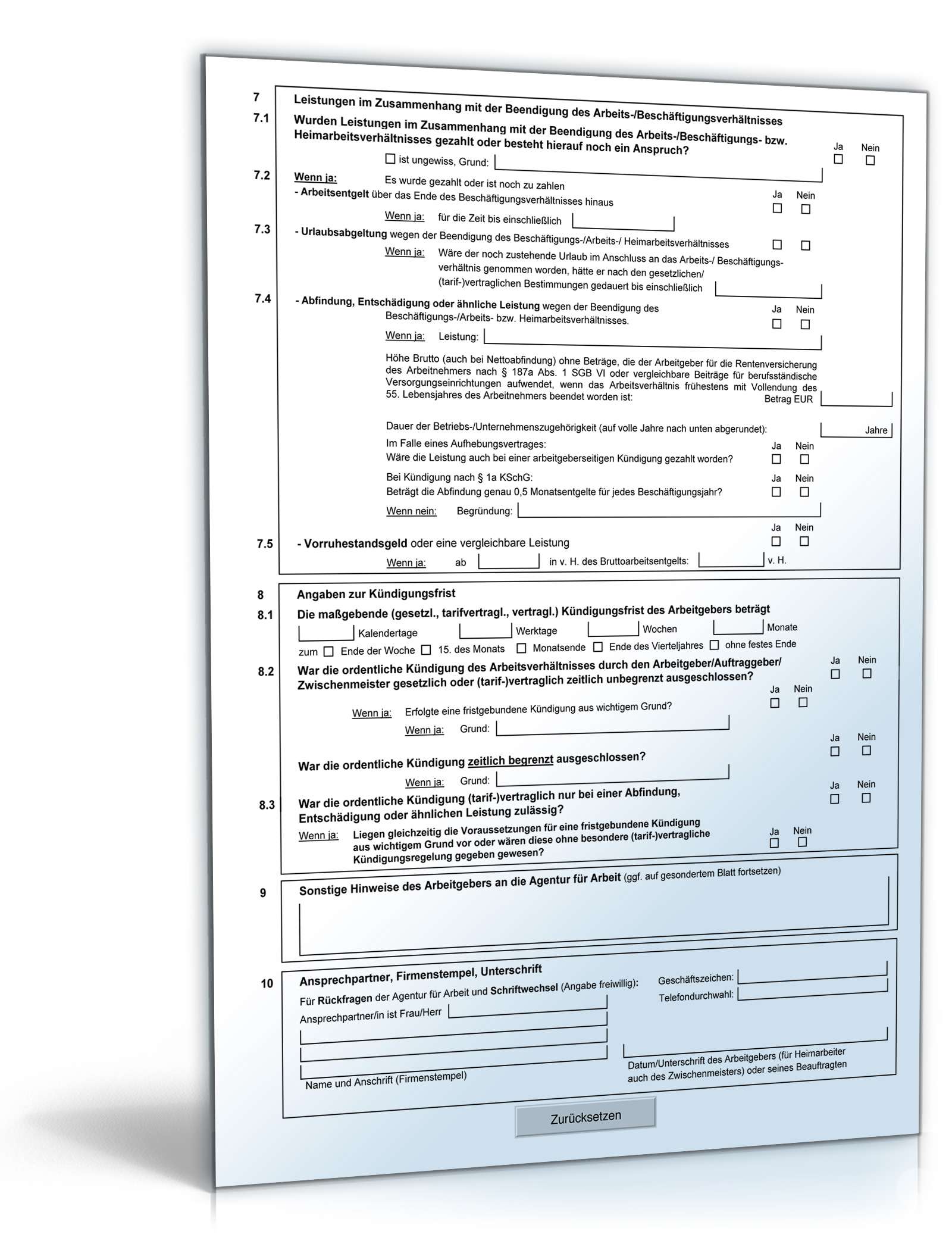 Arbeitsbescheinigung an die Arbeitsagentur PDF. Seite: 4