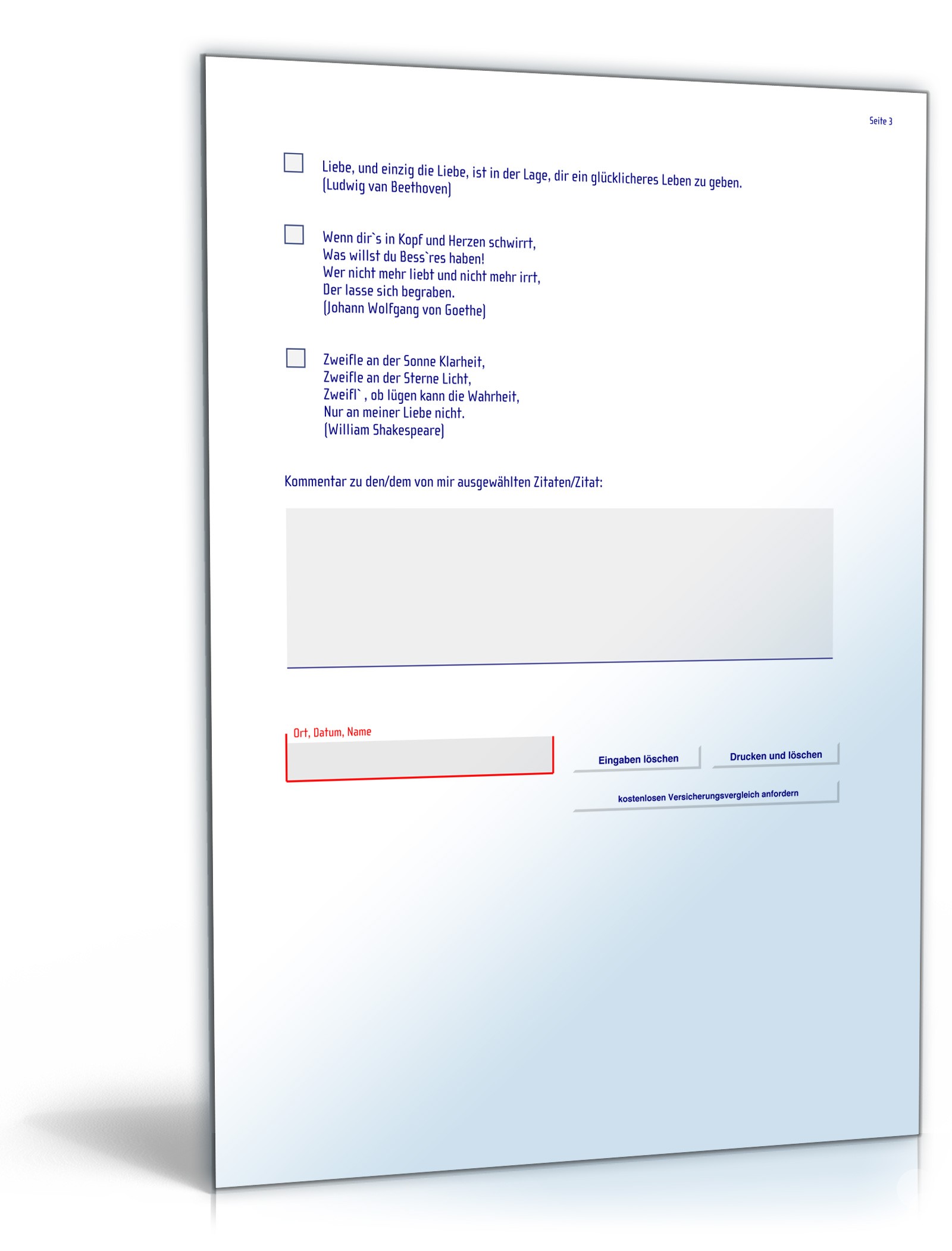 Liebeserklärung zitatgestützt PDF. Seite: 3