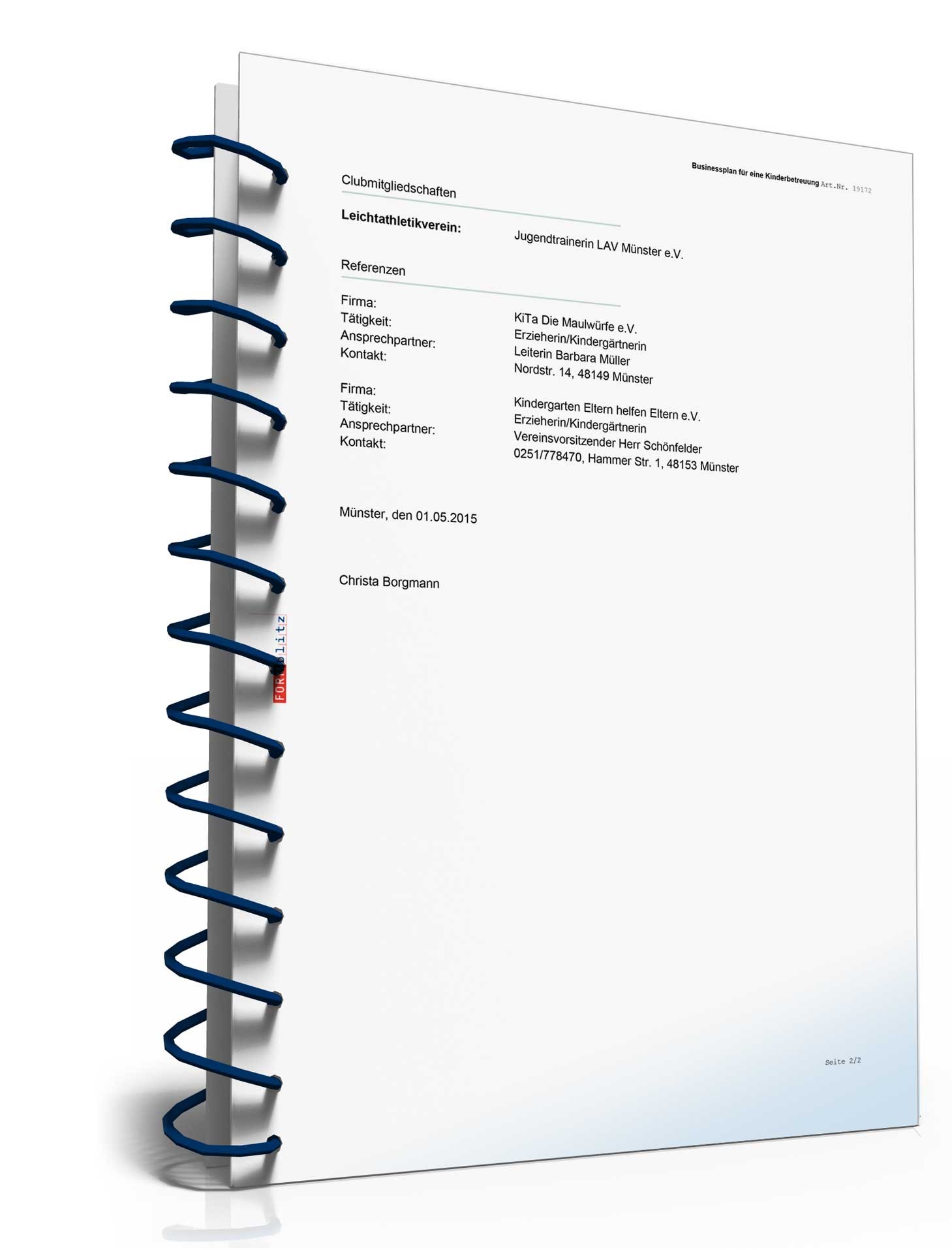 Businessplan Kinderbetreuung Excel. Seite: 19