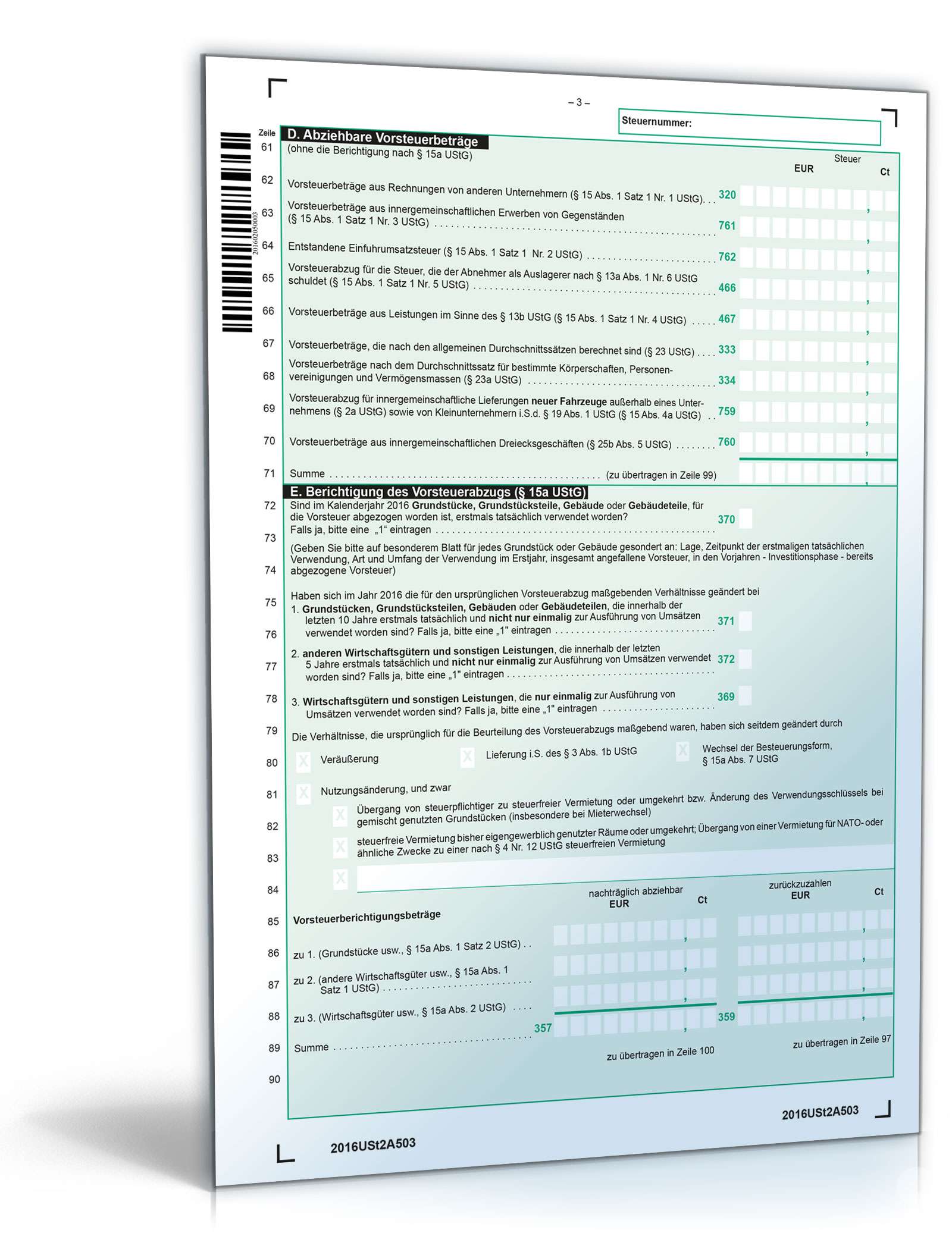Umsatzsteuererklärung 2016 PDF. Seite: 3