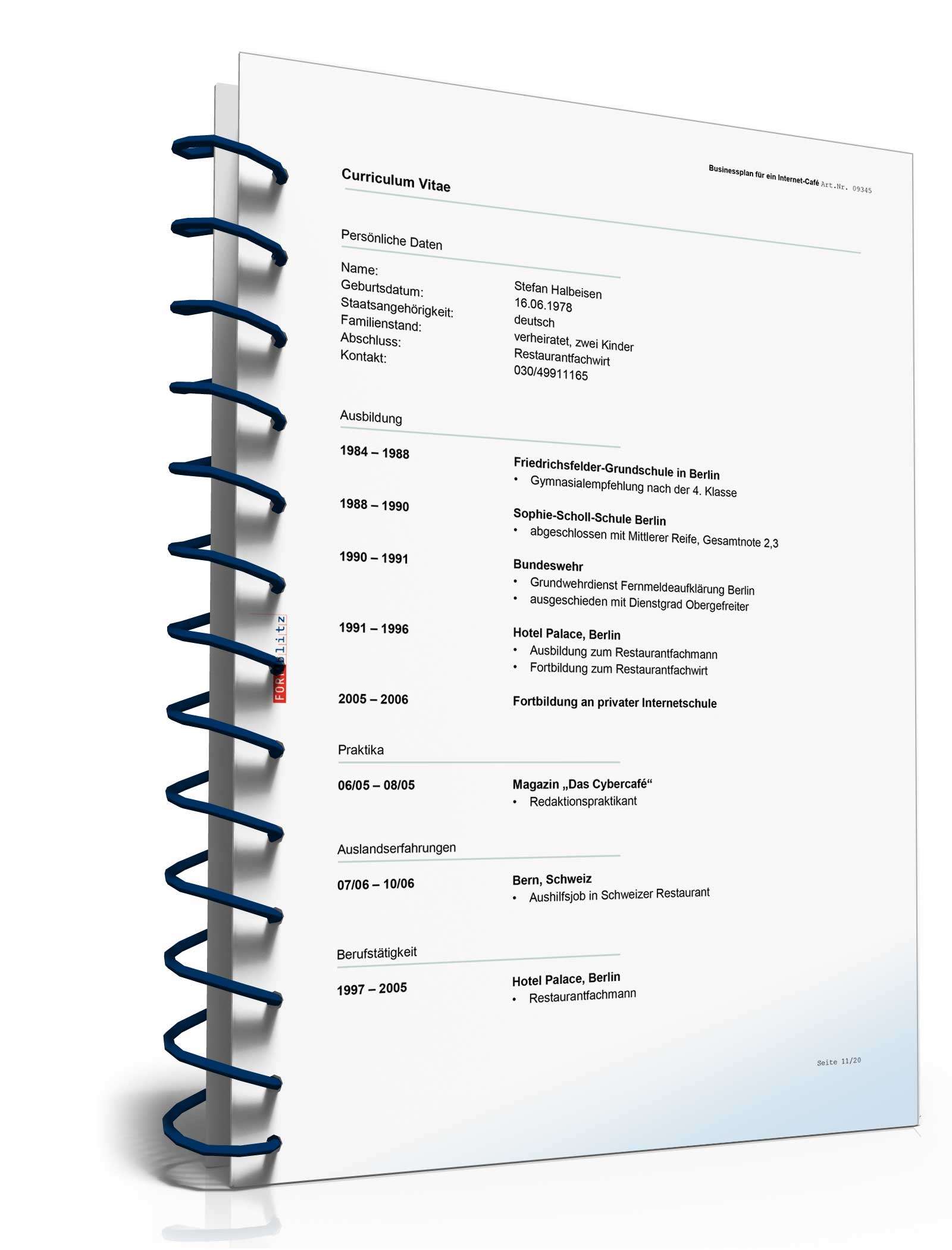 Businessplan Internetcafé Excel. Seite: 13