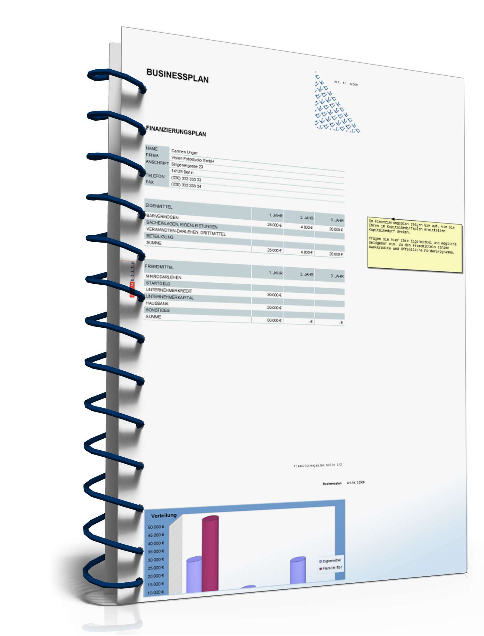 Businessplan Fotograf Excel. Seite: 21