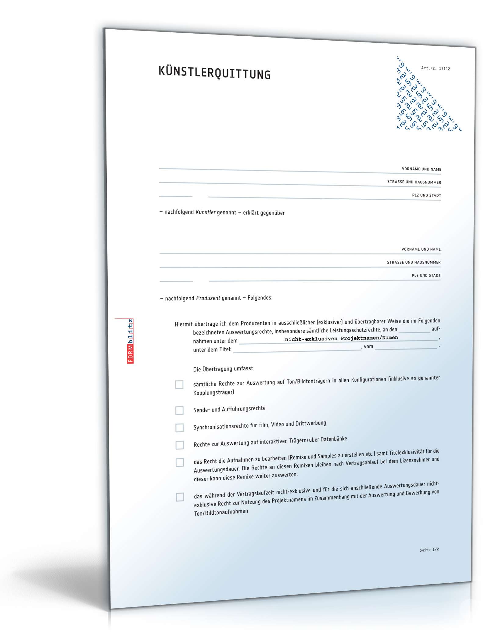 Künstlerquittung PDF