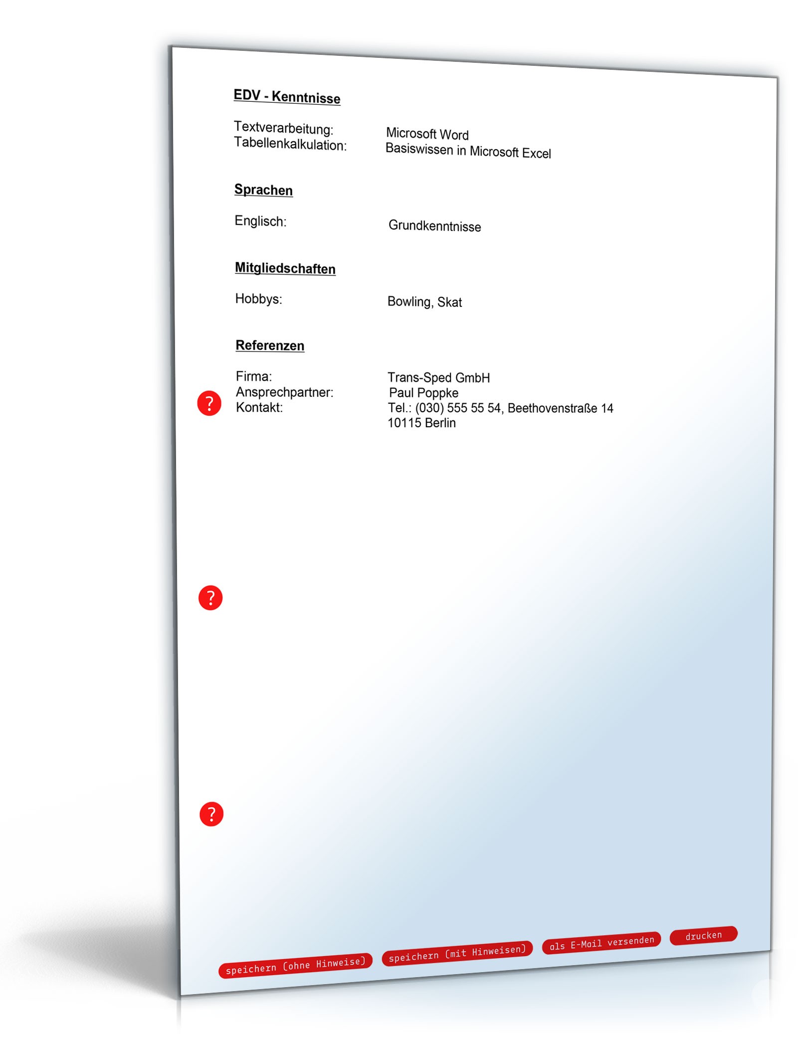 Lebenslauf Berufskraftfahrer PDF. Seite: 3