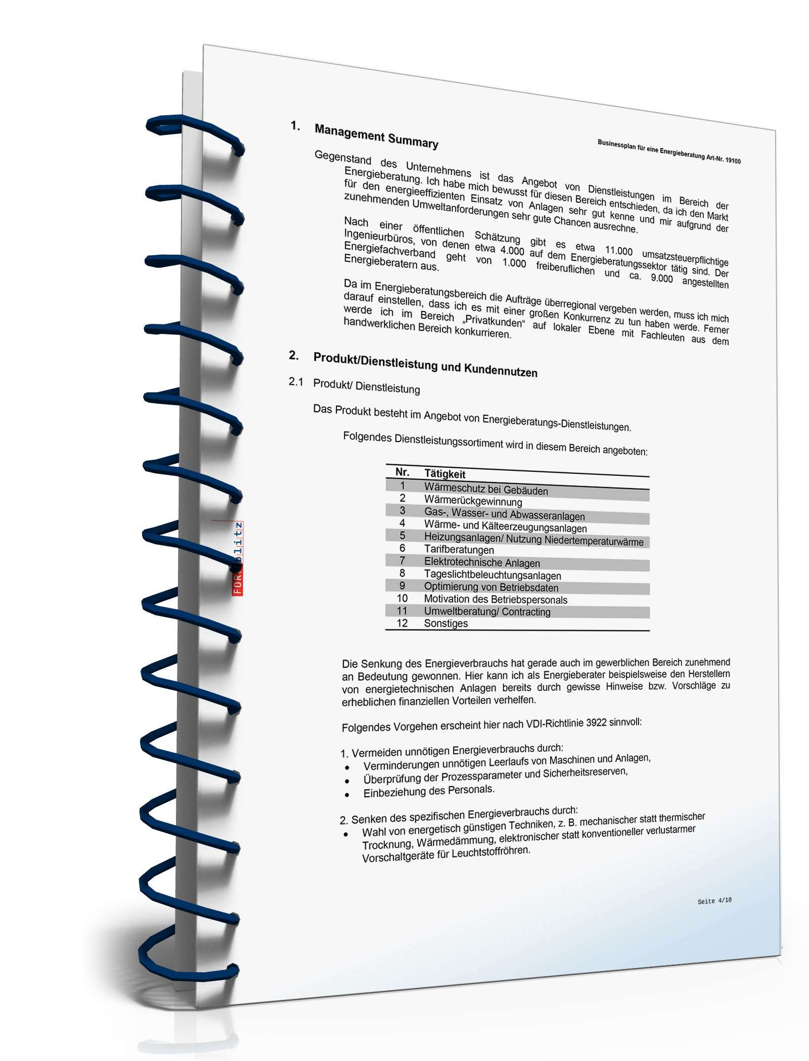 Businessplan Energieberatung Excel. Seite: 7