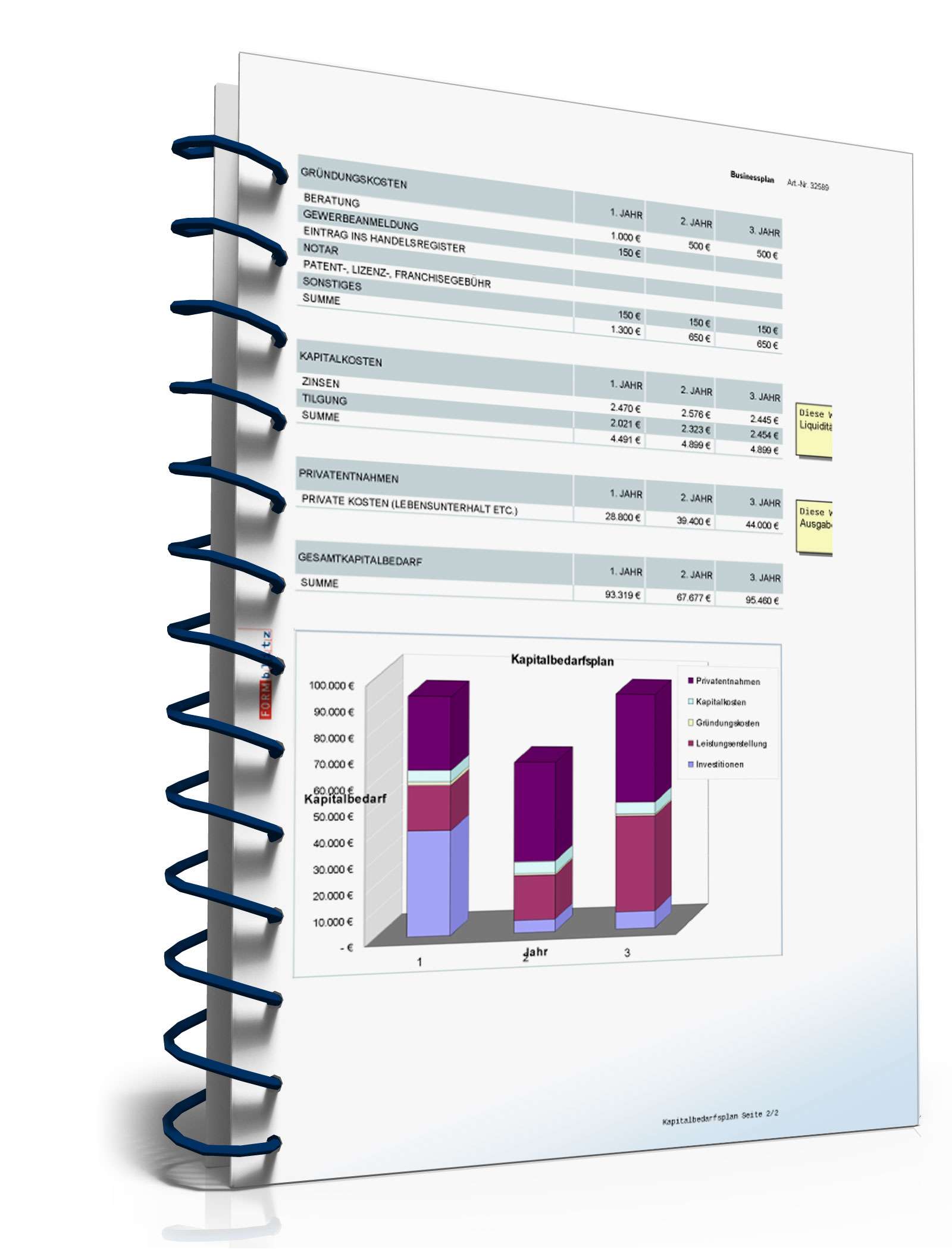 Businessplan Fotograf Excel. Seite: 20