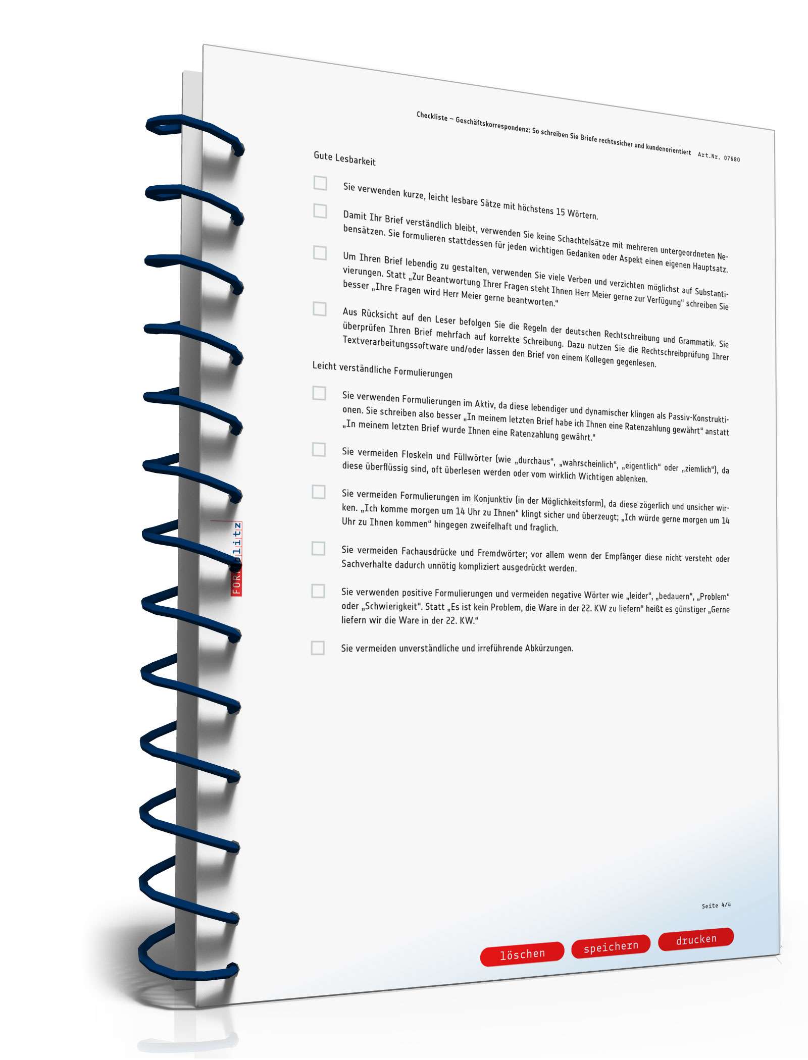 Checkliste Geschäftskorrespondenz PDF. Seite: 4