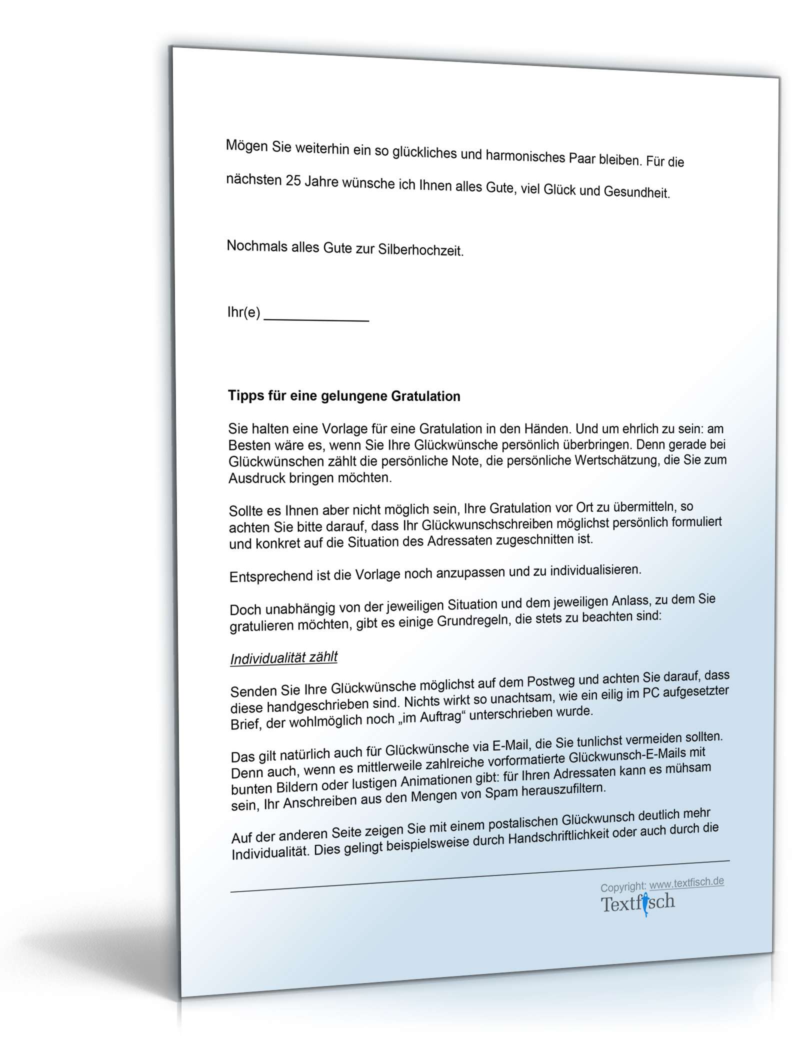 Gratulation Silberhochzeit Word. Seite: 3
