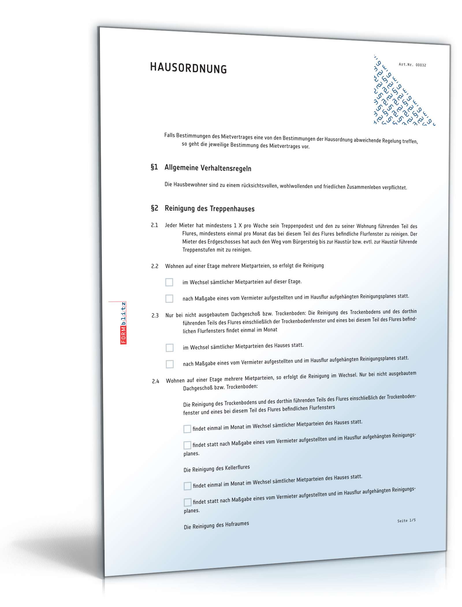 Hausordnung Aushang PDF