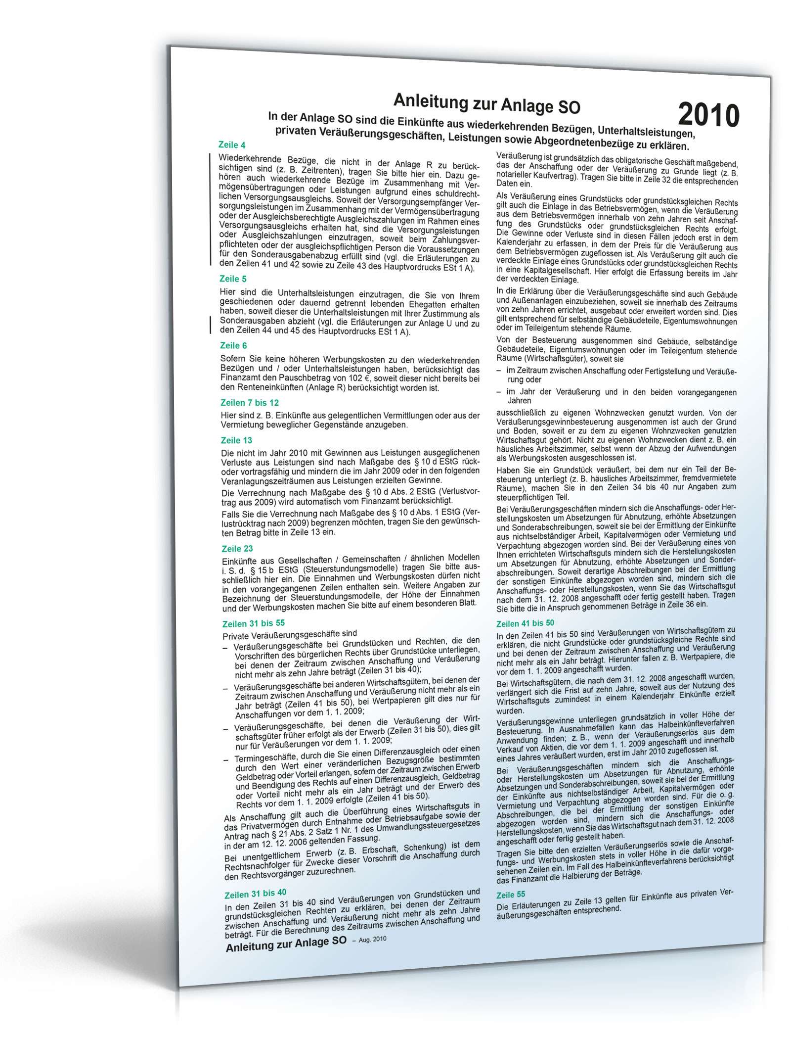 Anleitung Anlage SO 2010 PDF