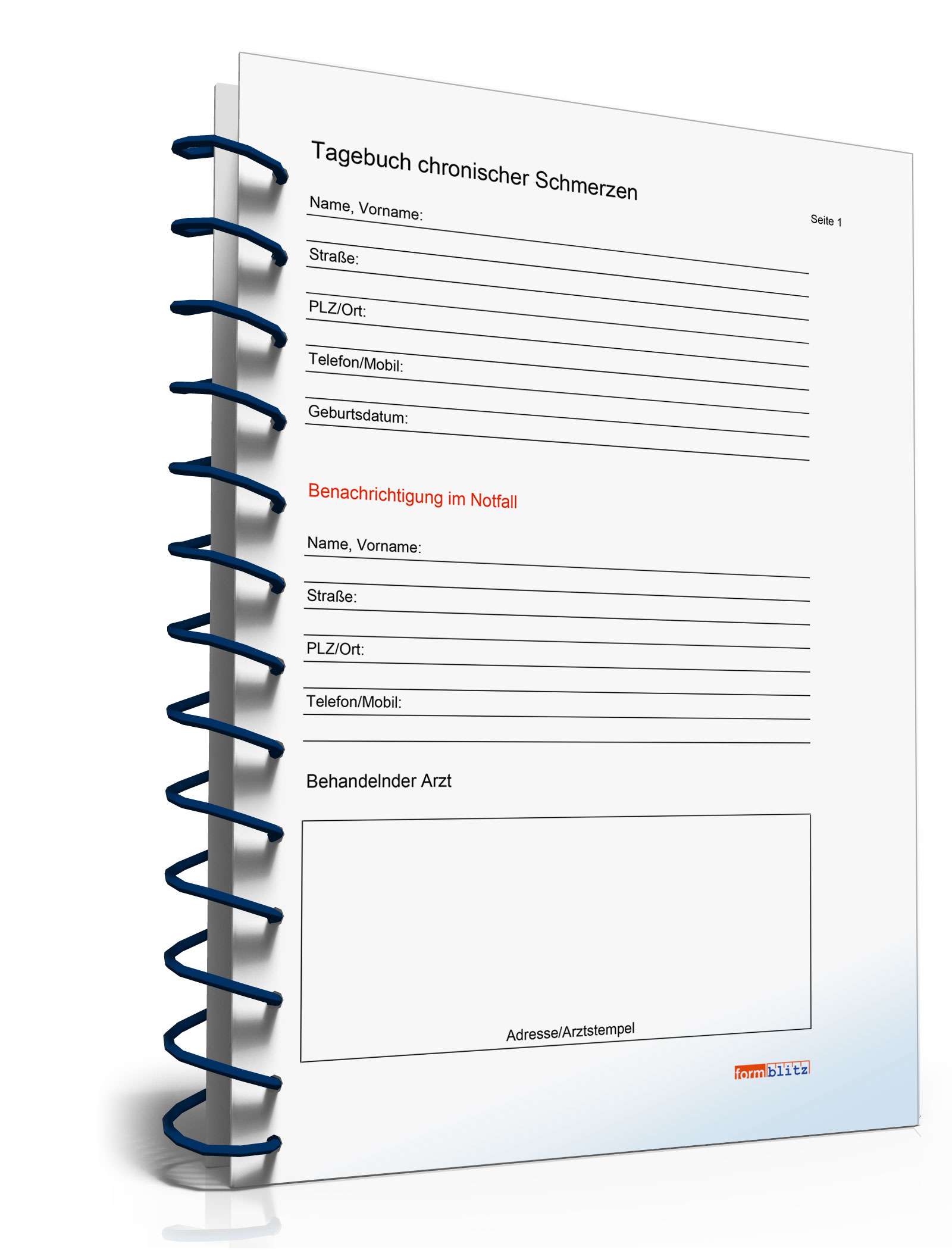 Schmerztagebuch Woche PDF