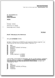 Kündigung Nebenräume durch Vermieter Word