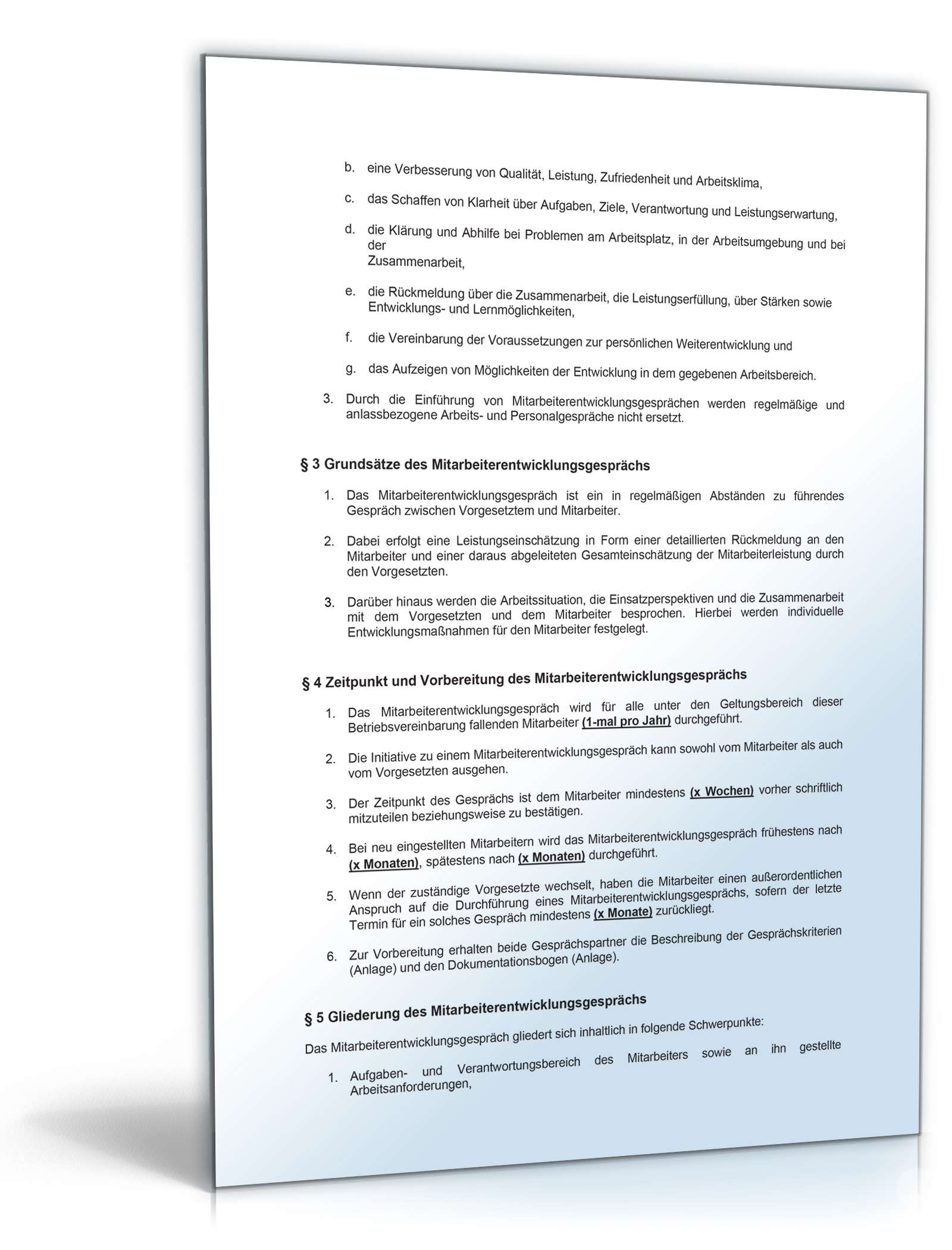 Betriebsvereinbarung über die Einführung von Mitarbeiterentwicklungsgesprächen PDF. Seite: 2