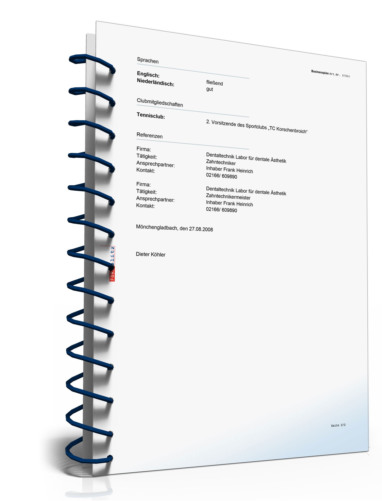 Businessplan Dentallabor Excel. Seite: 16