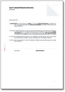 Haftungsfreizeichnung Word