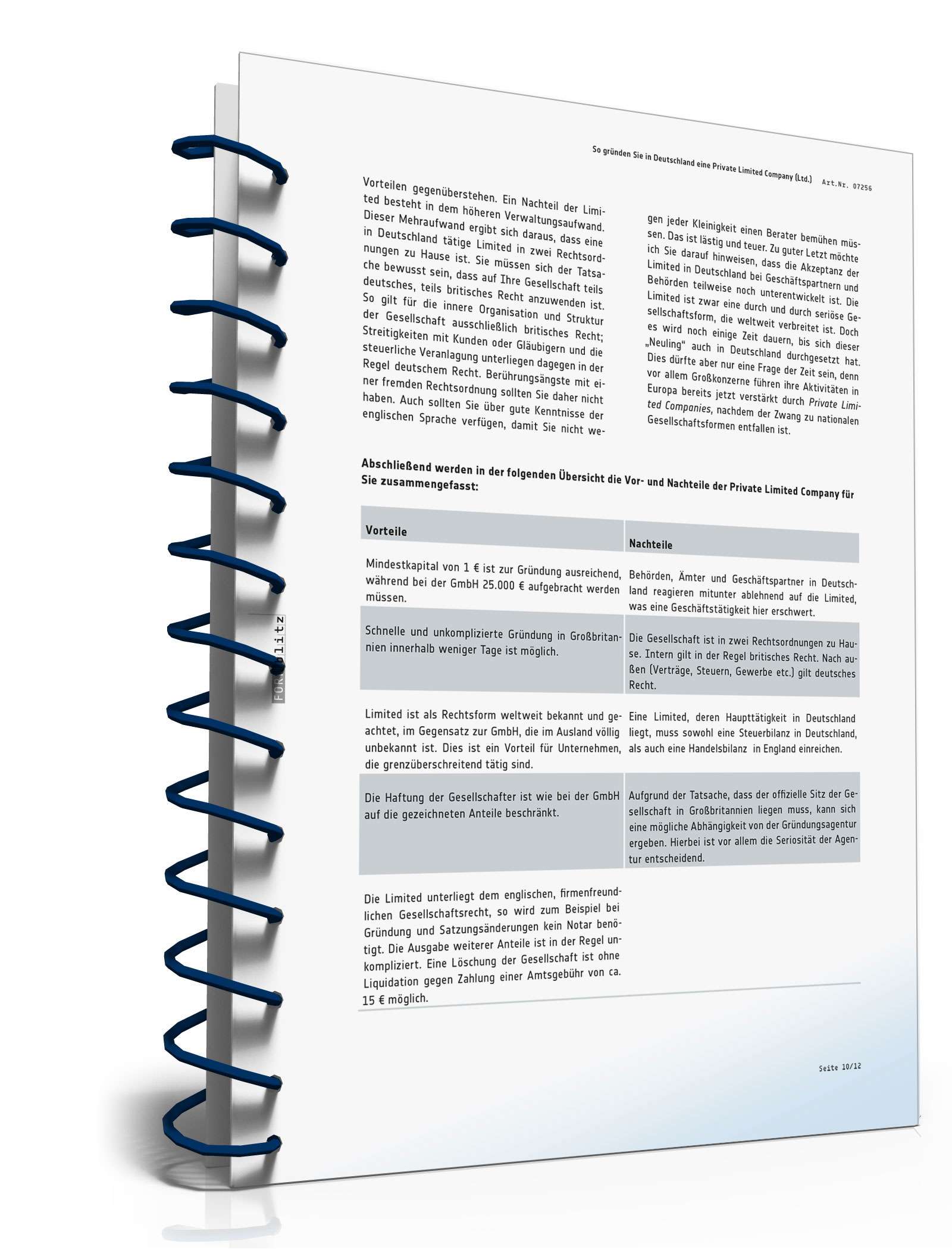 Ratgeber Gründung Private Limited Company  PDF. Seite: 11