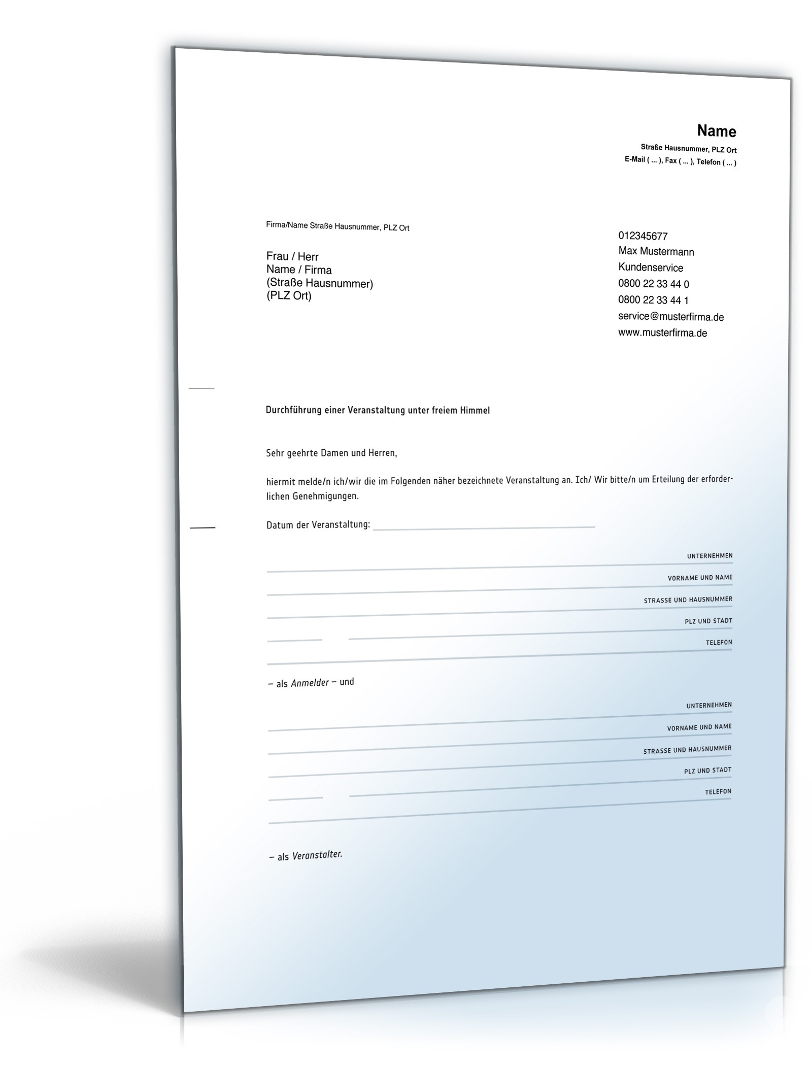 Antrag auf Erteilung einer Genehmigung PDF