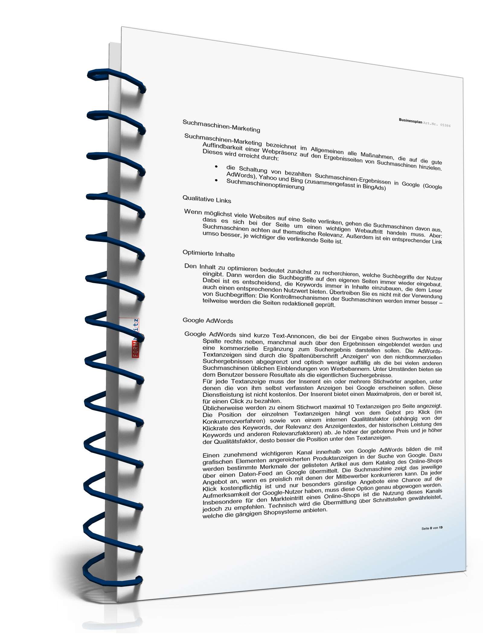 Businessplan E-Commerce Excel. Seite: 6