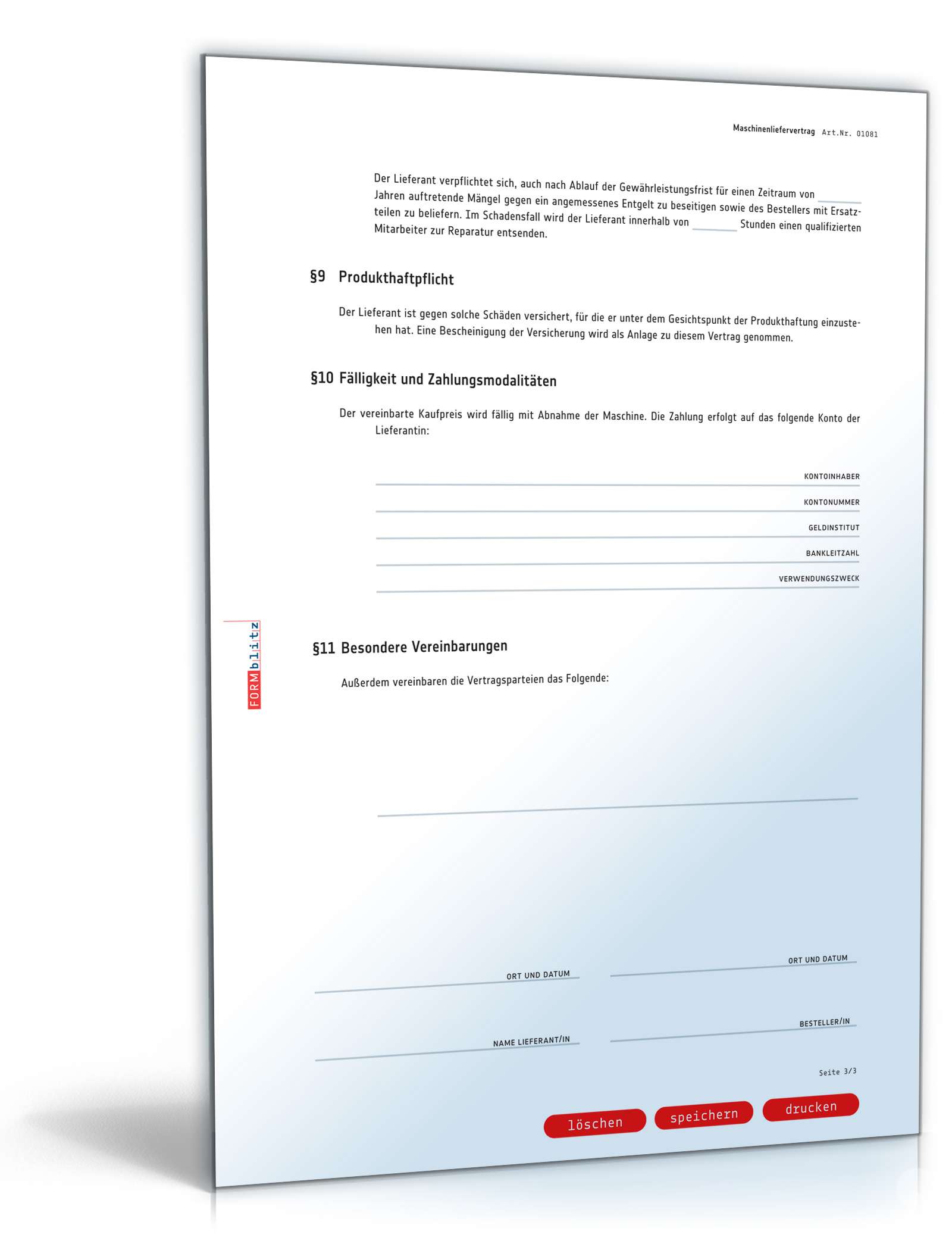 Maschinenliefervertrag PDF. Seite: 3