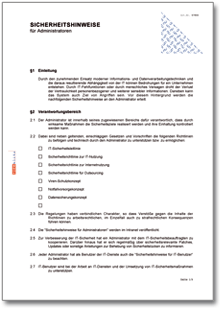 Sicherheitshinweise für Administratoren Word