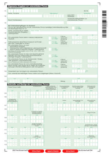 Anlage Unterhalt 2021 PDF. Seite: 4