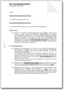Nachvertragliches Wettbewerbsverbot
