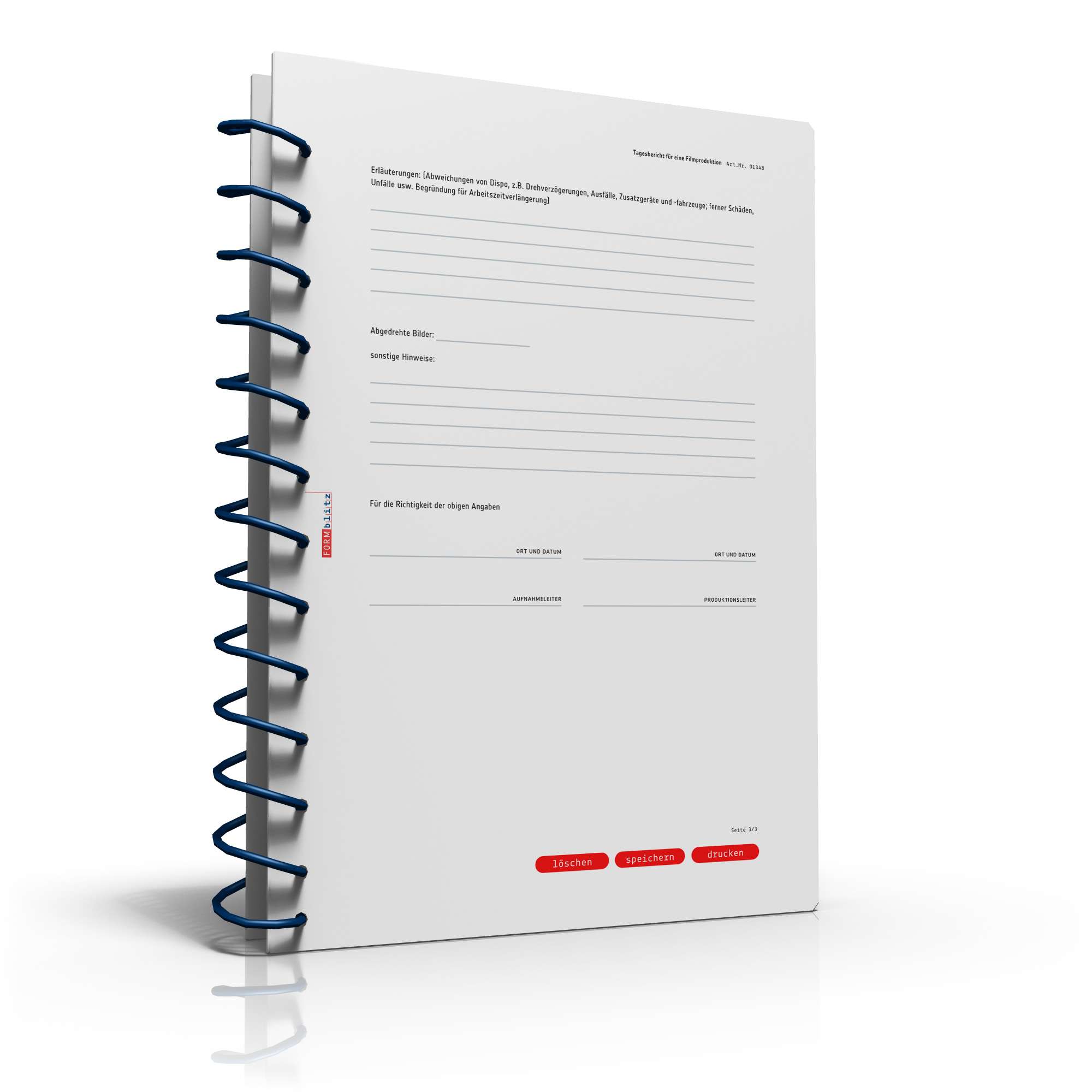 Tagesbericht Filmproduktion PDF. Seite: 4