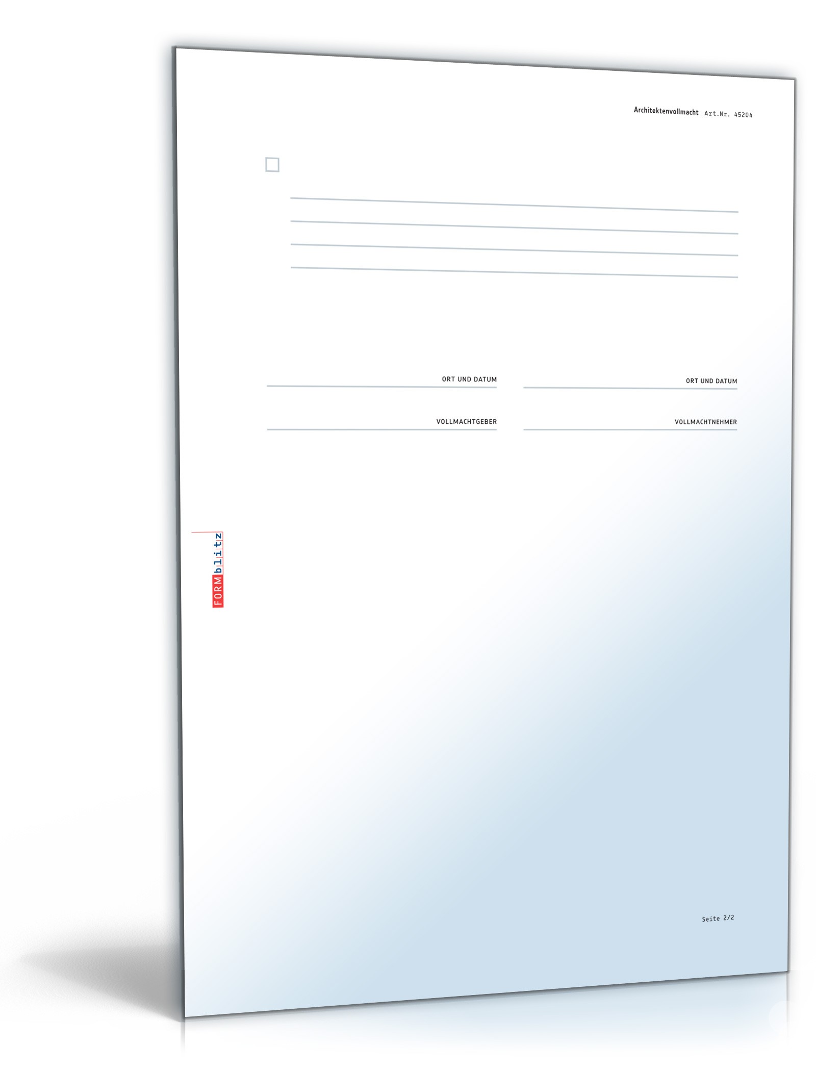 Architektenvollmacht PDF. Seite: 2