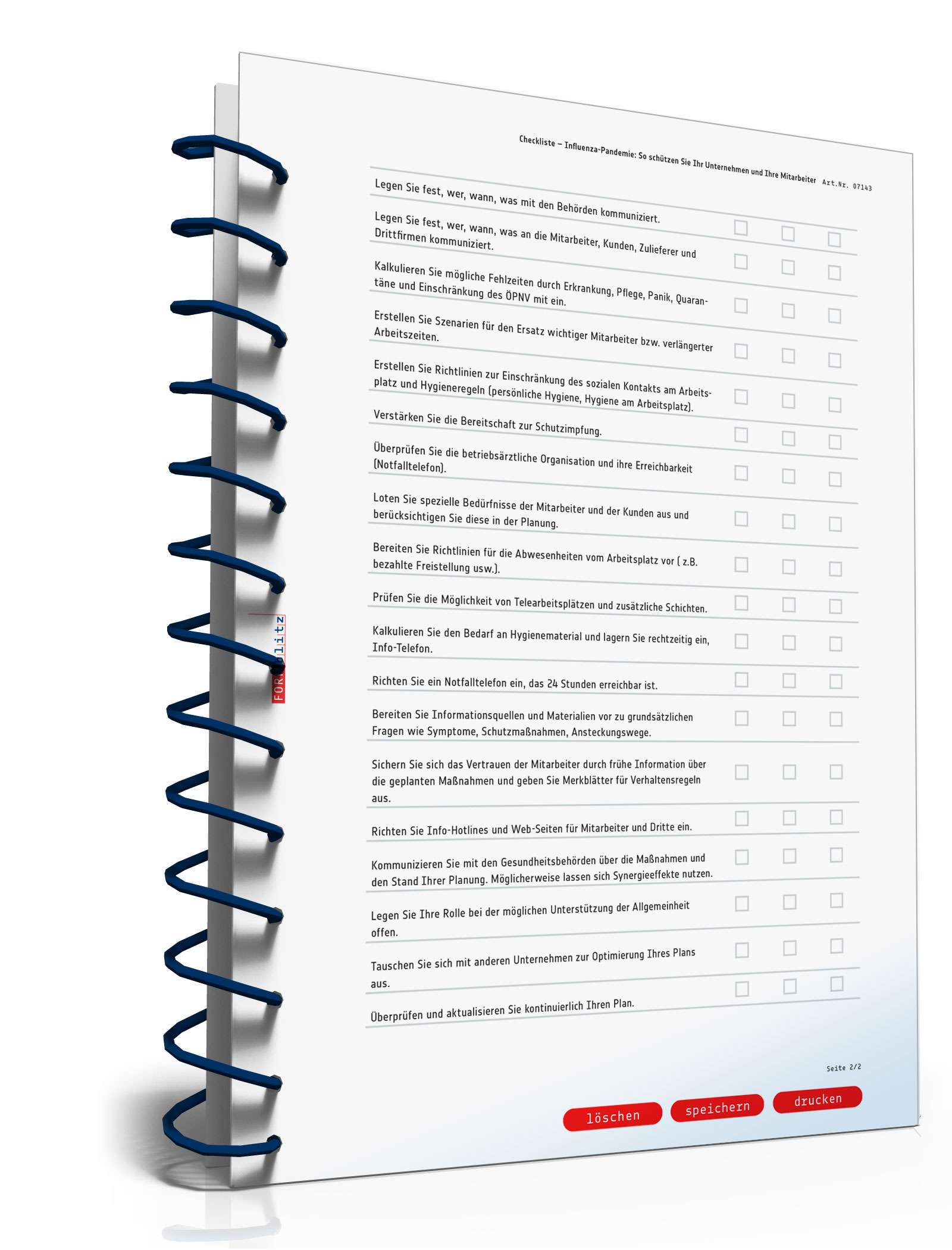 Checkliste Influenza-Pandemie  PDF. Seite: 2