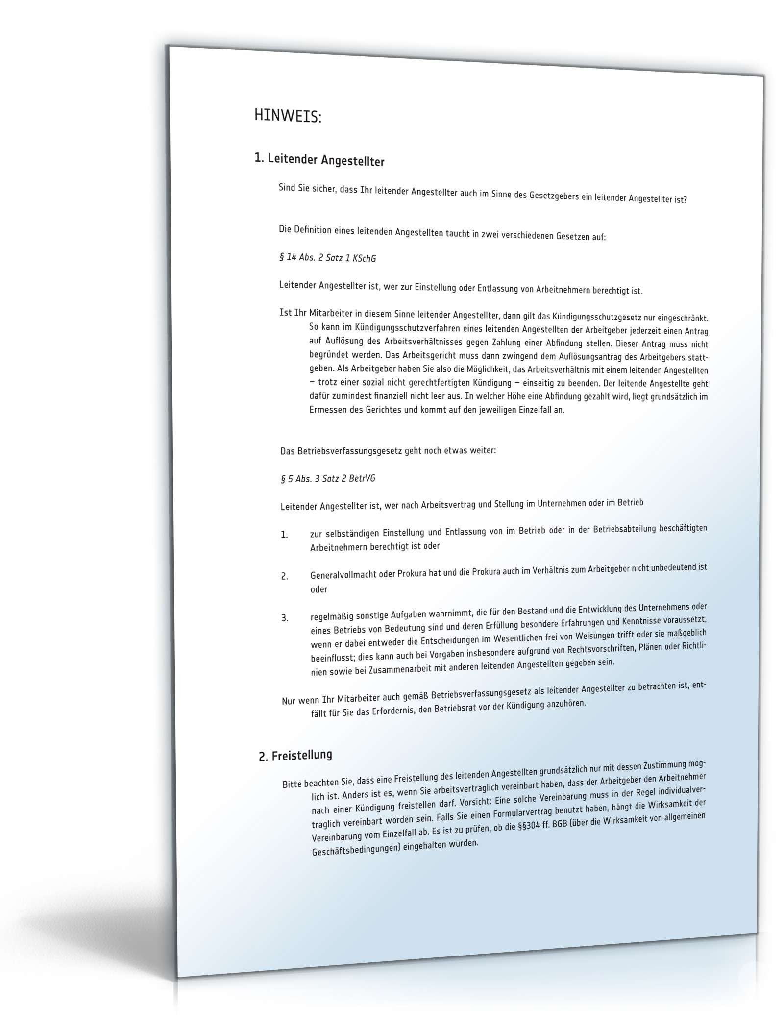 Fristgemäße Kündigung leitender Angestellter PDF. Seite: 2