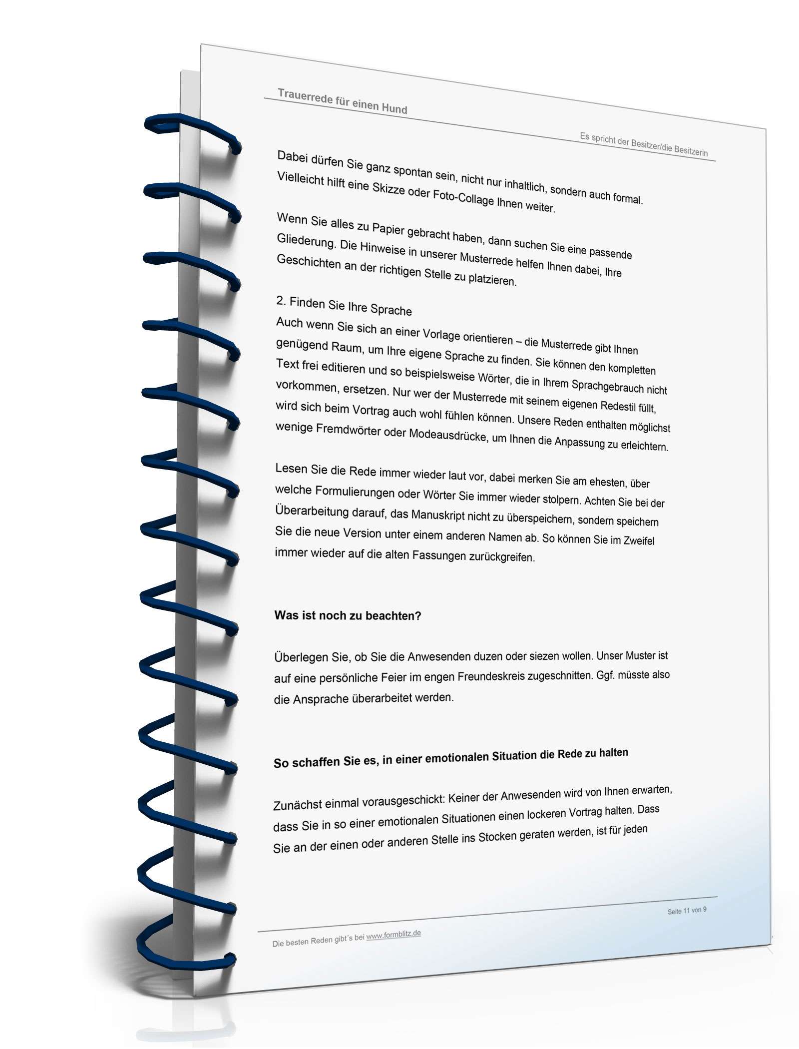 Trauerrede für einen Hund Word. Seite: 11