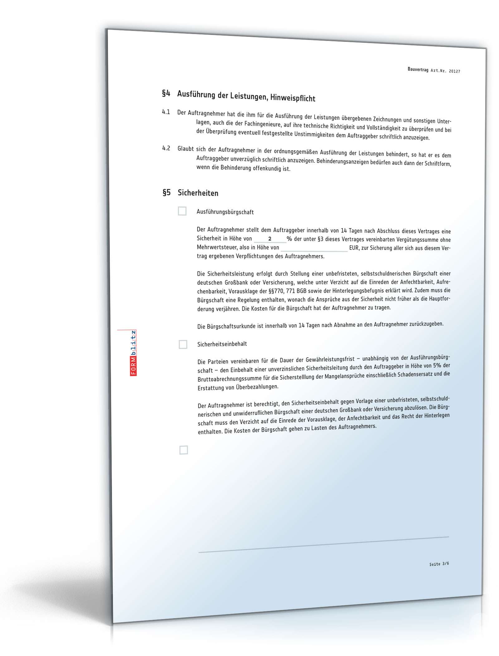 Bauvertrag nach VOB PDF. Seite: 3