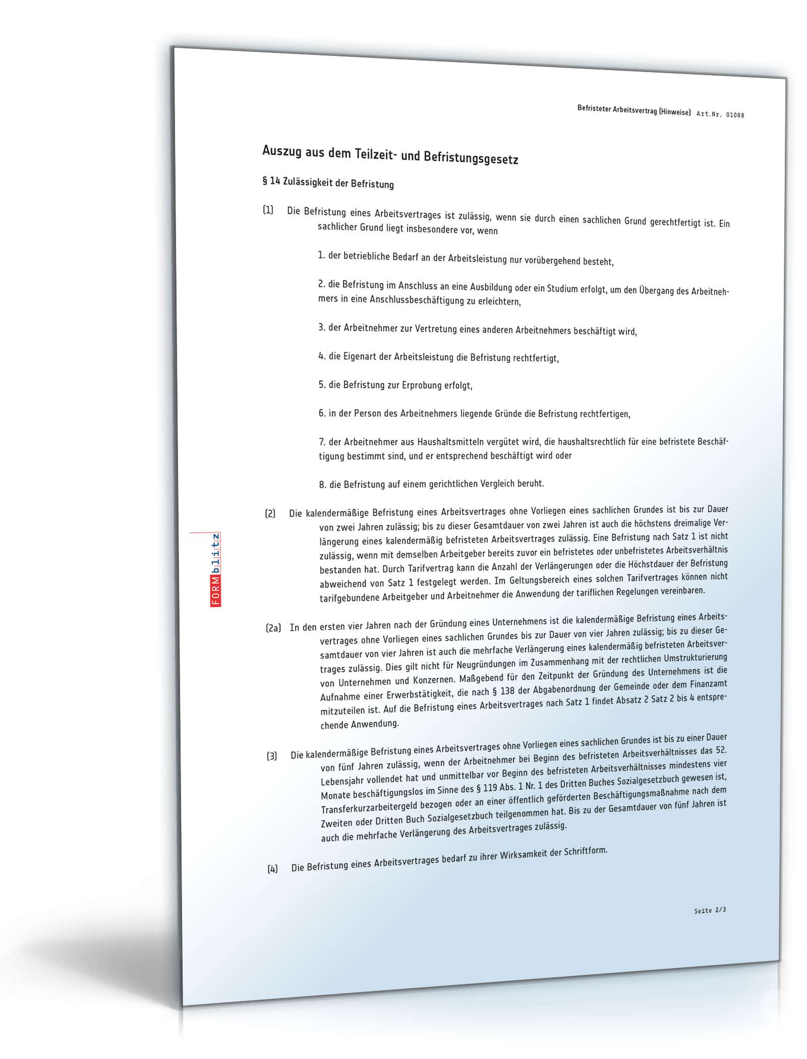 Befristeter Arbeitsvertrag PDF. Seite: 5