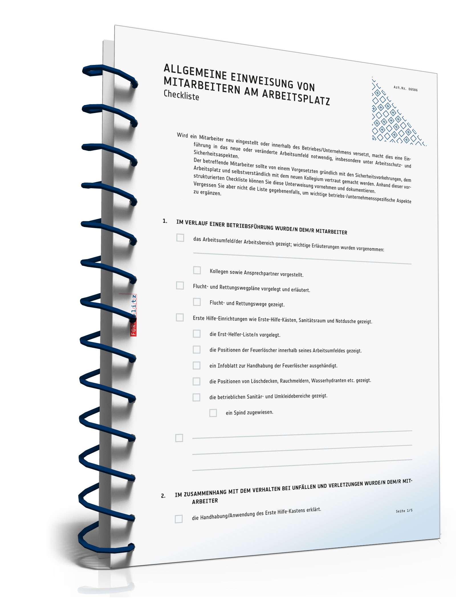 Checkliste Allgemeine Unterweisung Mitarbeiter PDF