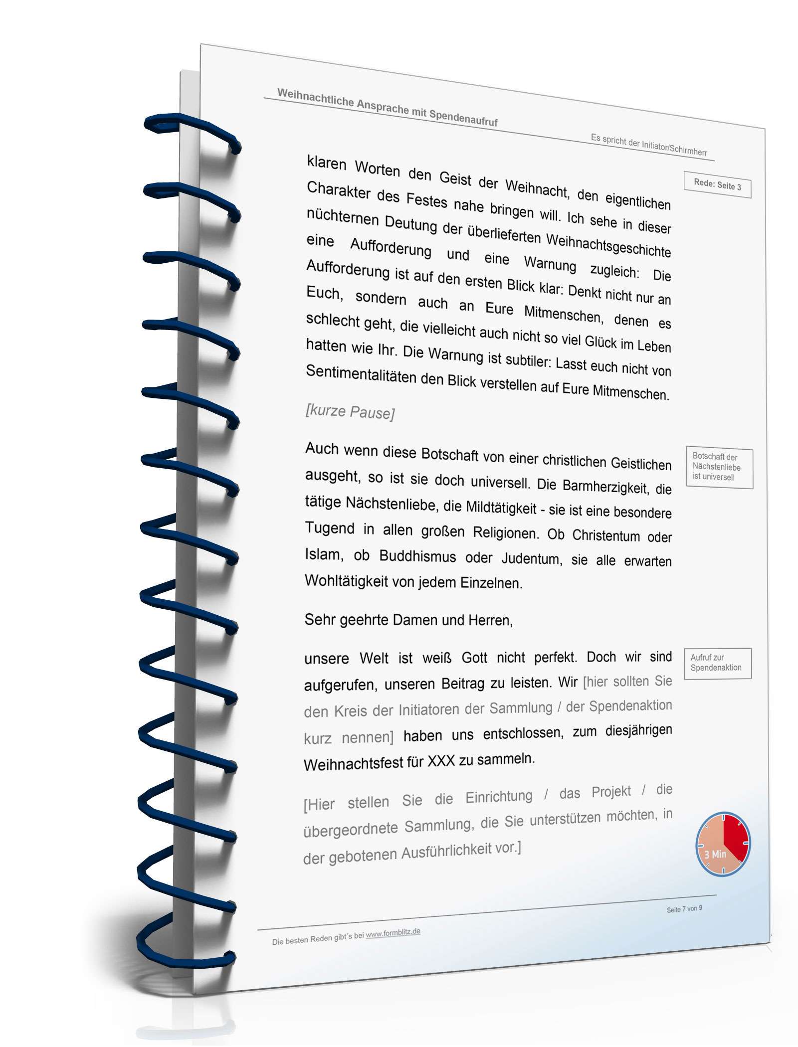 Rede Weihnachtliche Ansprache mit Spendenaufruf Word. Seite: 7