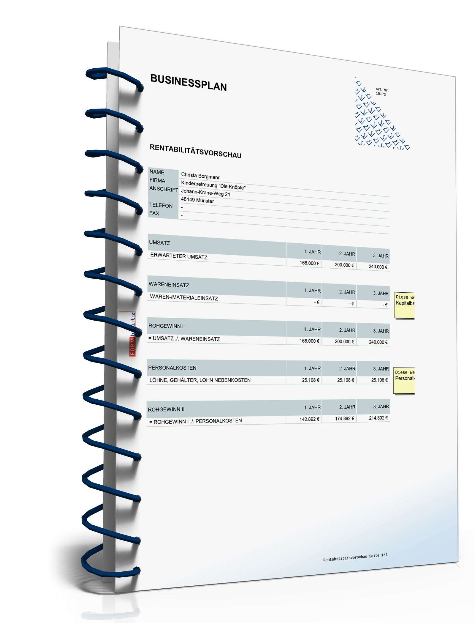 Businessplan Kinderbetreuung Excel. Seite: 33