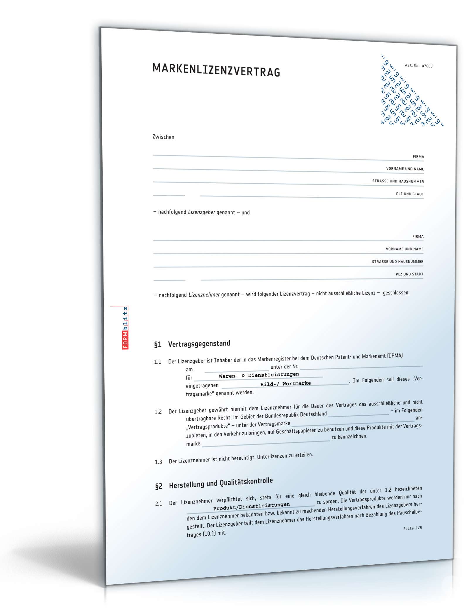 Markenlizenzvertrag  PDF