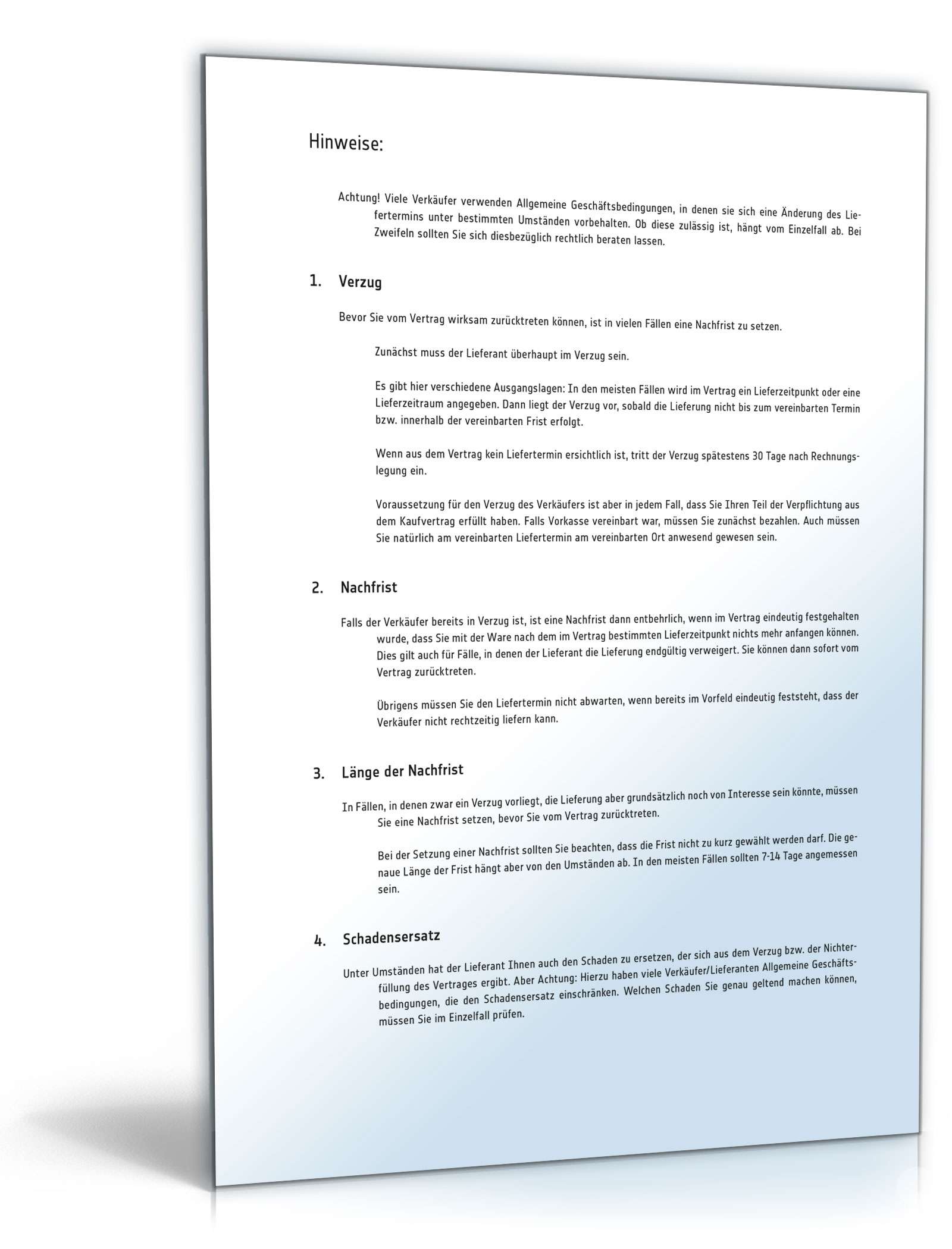 Nachfristsetzung Lieferverzug PDF. Seite: 2