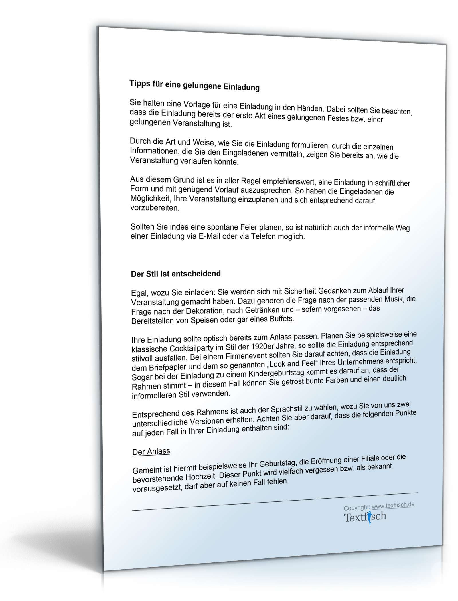 Einladung Geburtstag Geschäftspartner Word. Seite: 3