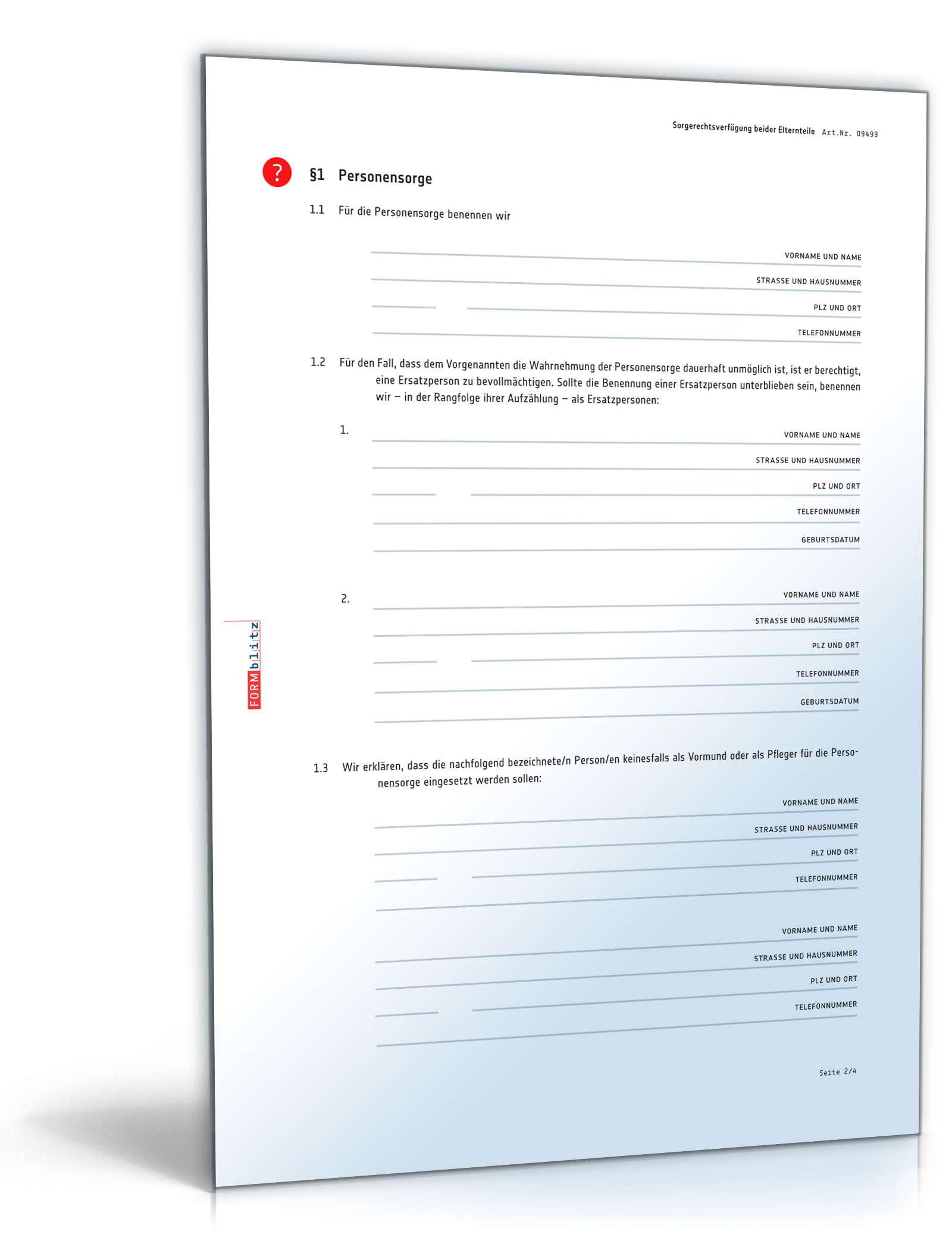 Sorgerechtsverfügung Eltern PDF. Seite: 2