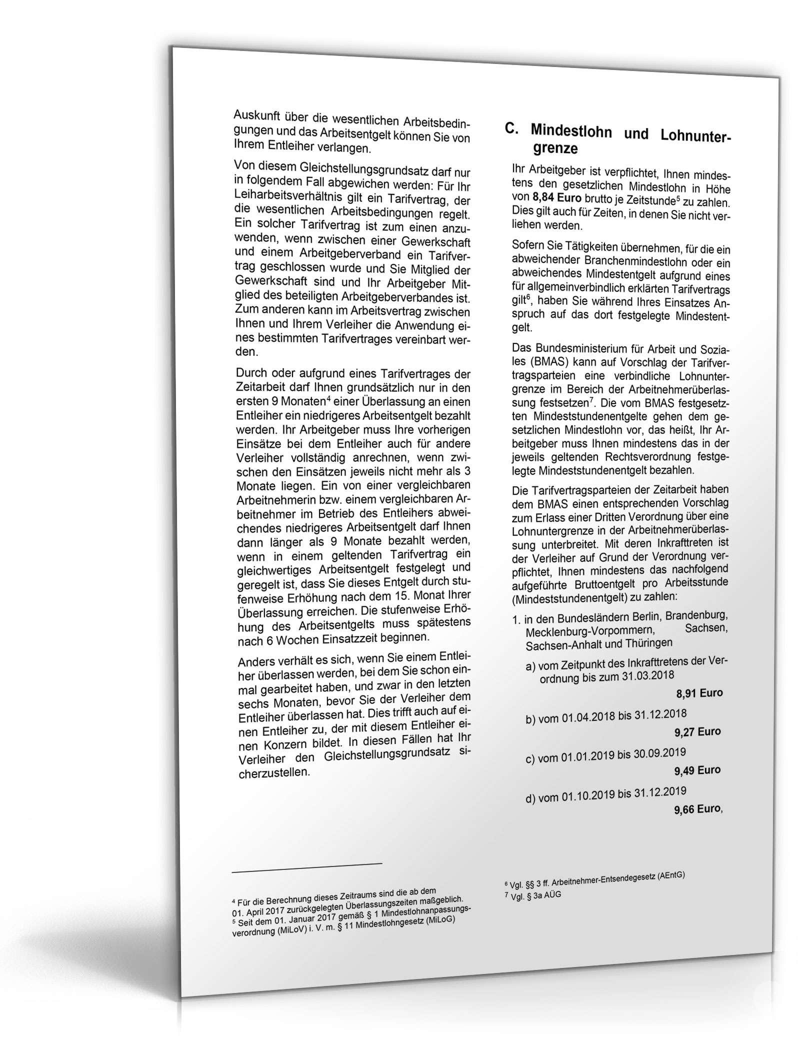 Merkblatt für Leiharbeitnehmer PDF. Seite: 3