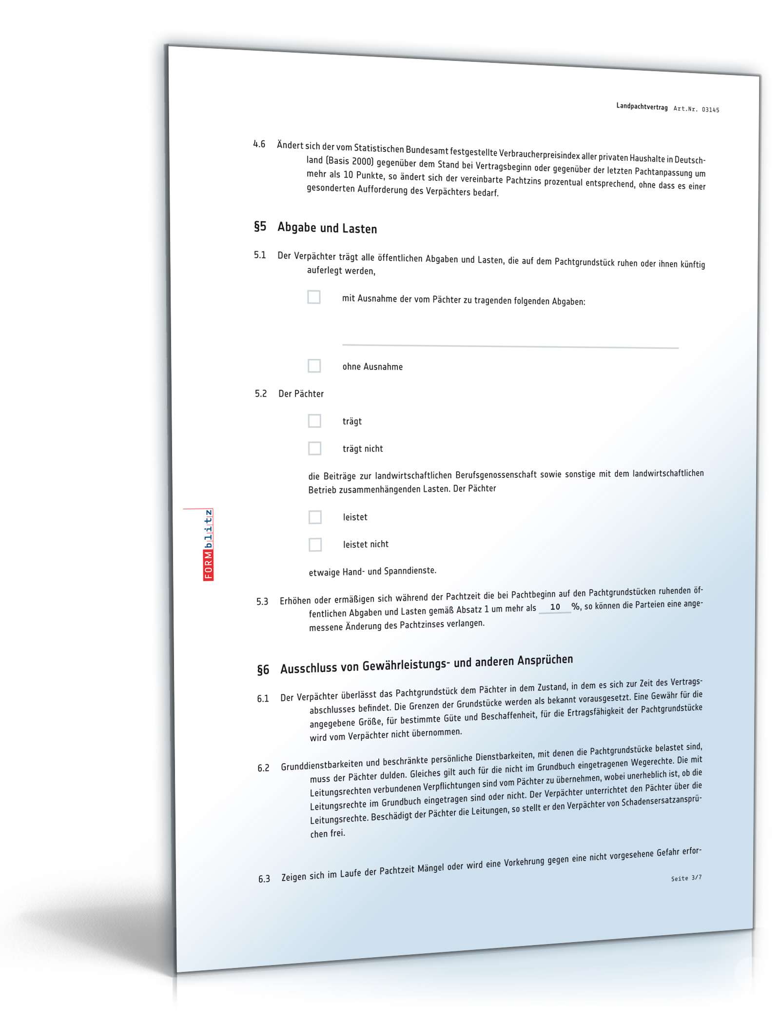 Landpachtvertrag PDF. Seite: 3