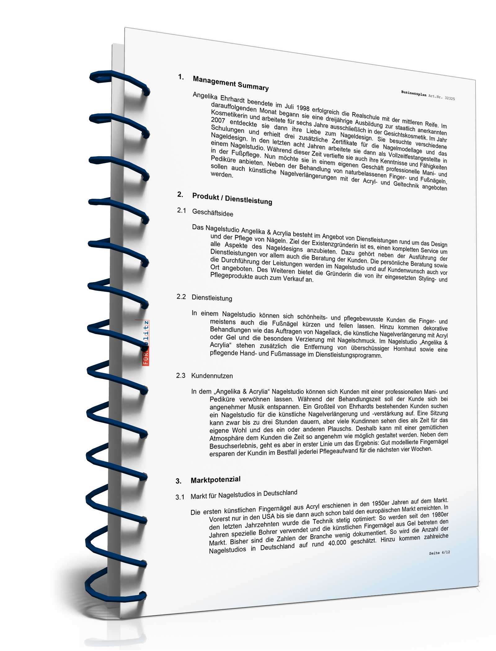 Businessplan Nagelstudio Excel. Seite: 6