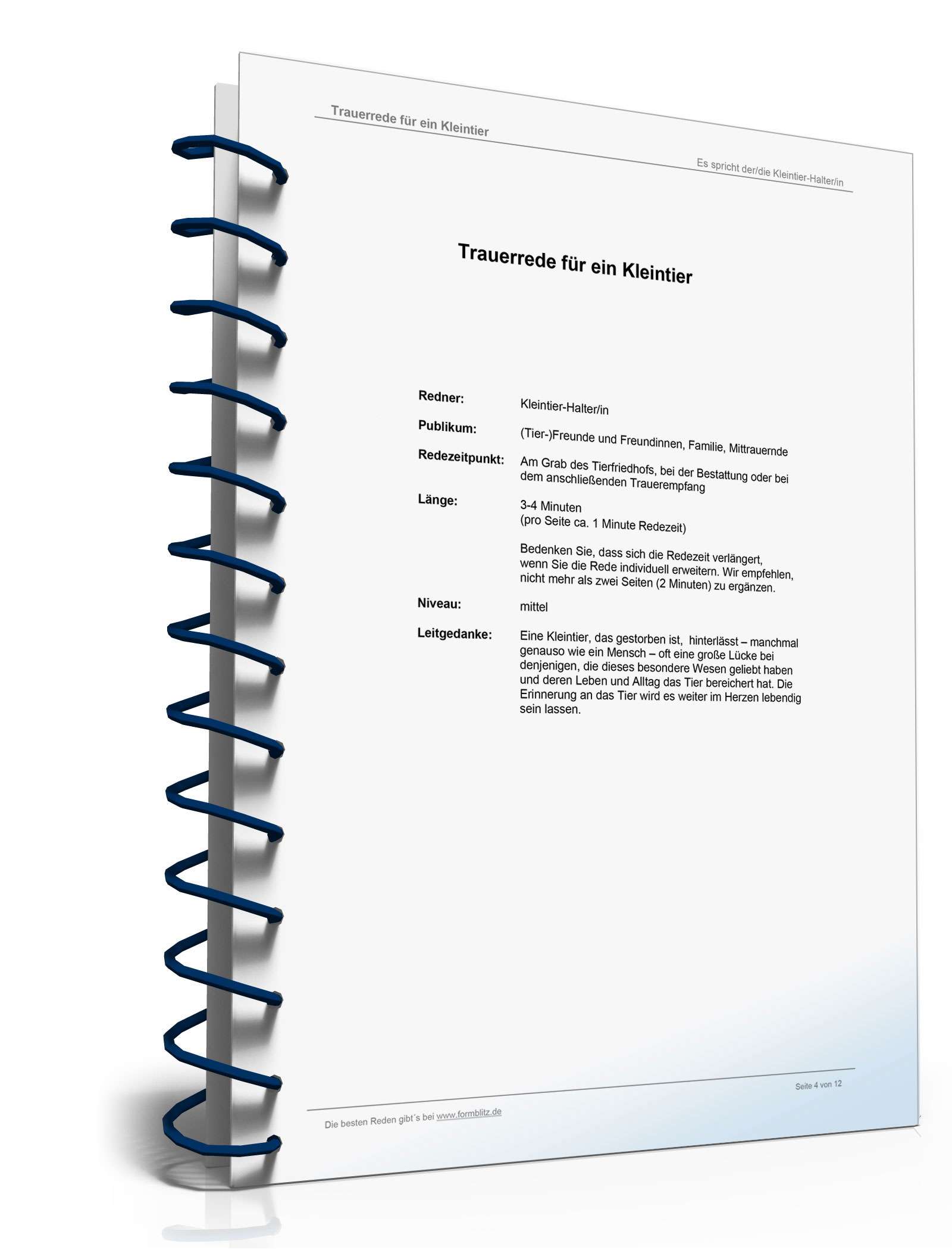 Trauerrede für ein Kleintier  Word. Seite: 4